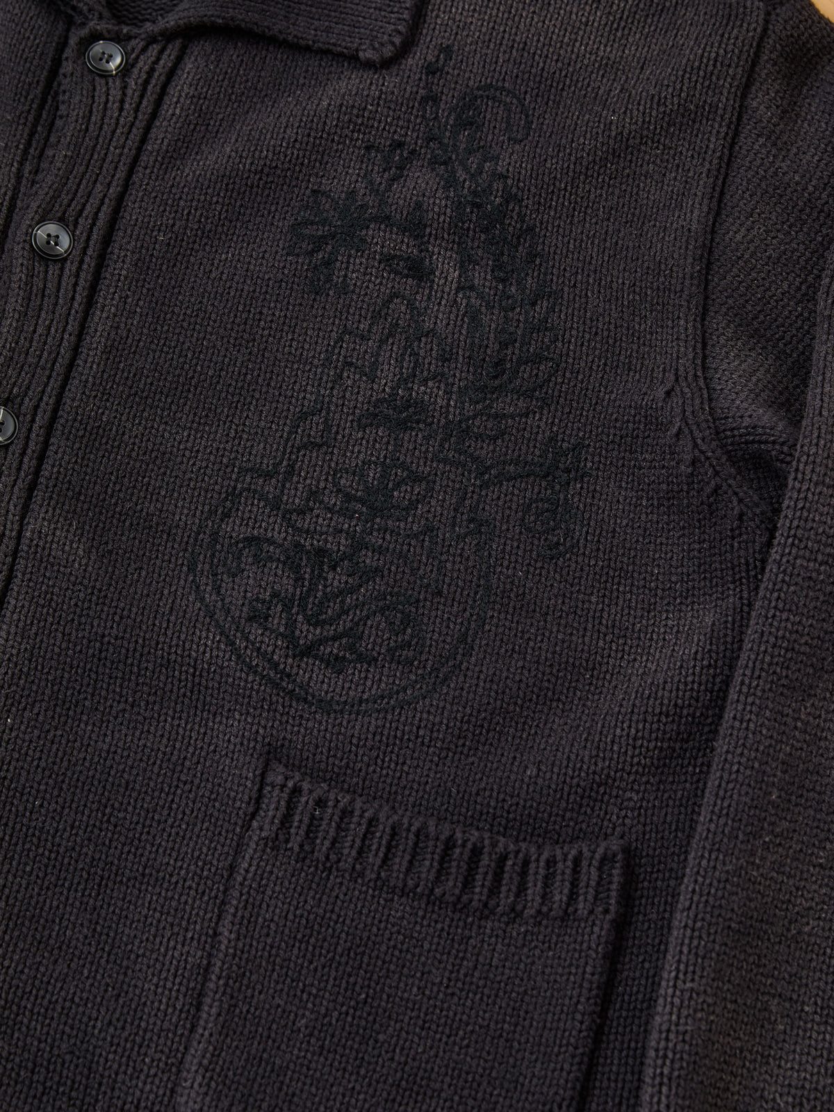 Chainstitch Embroidered Button Cardigan