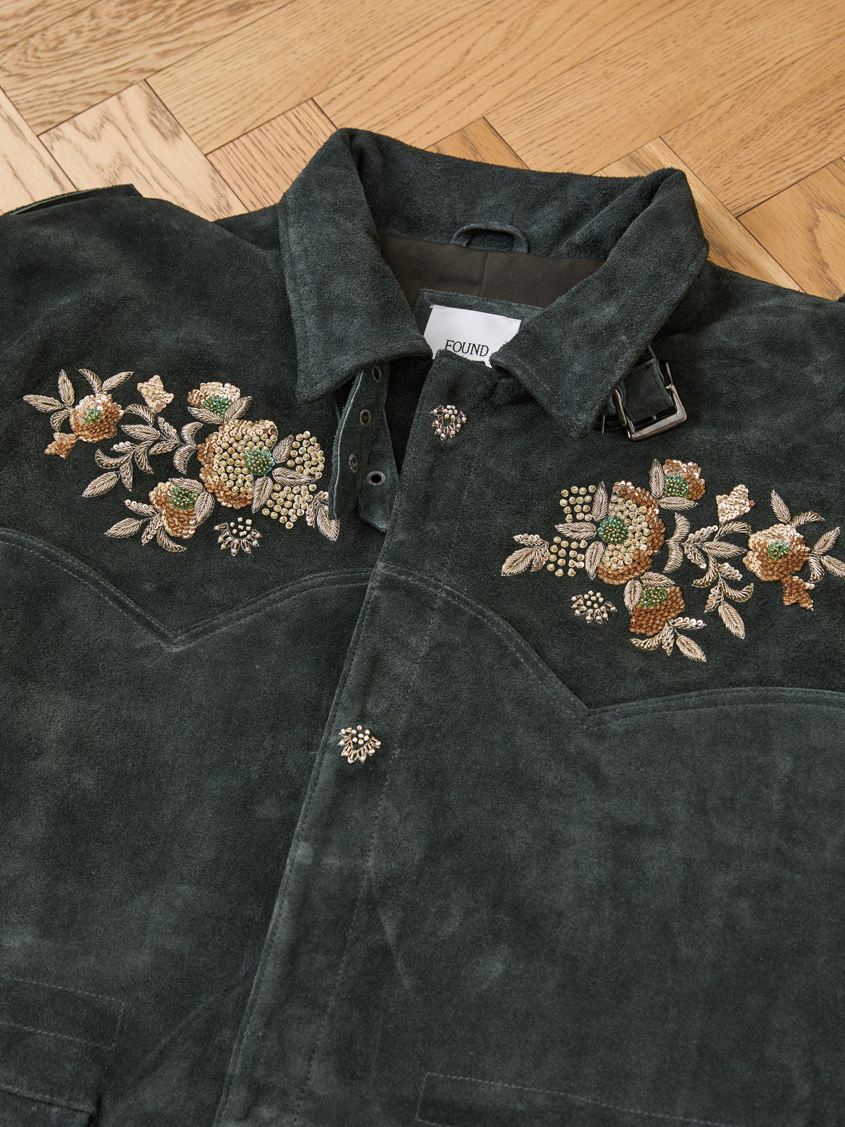 Hand Embroidered Suede M65 Jacket