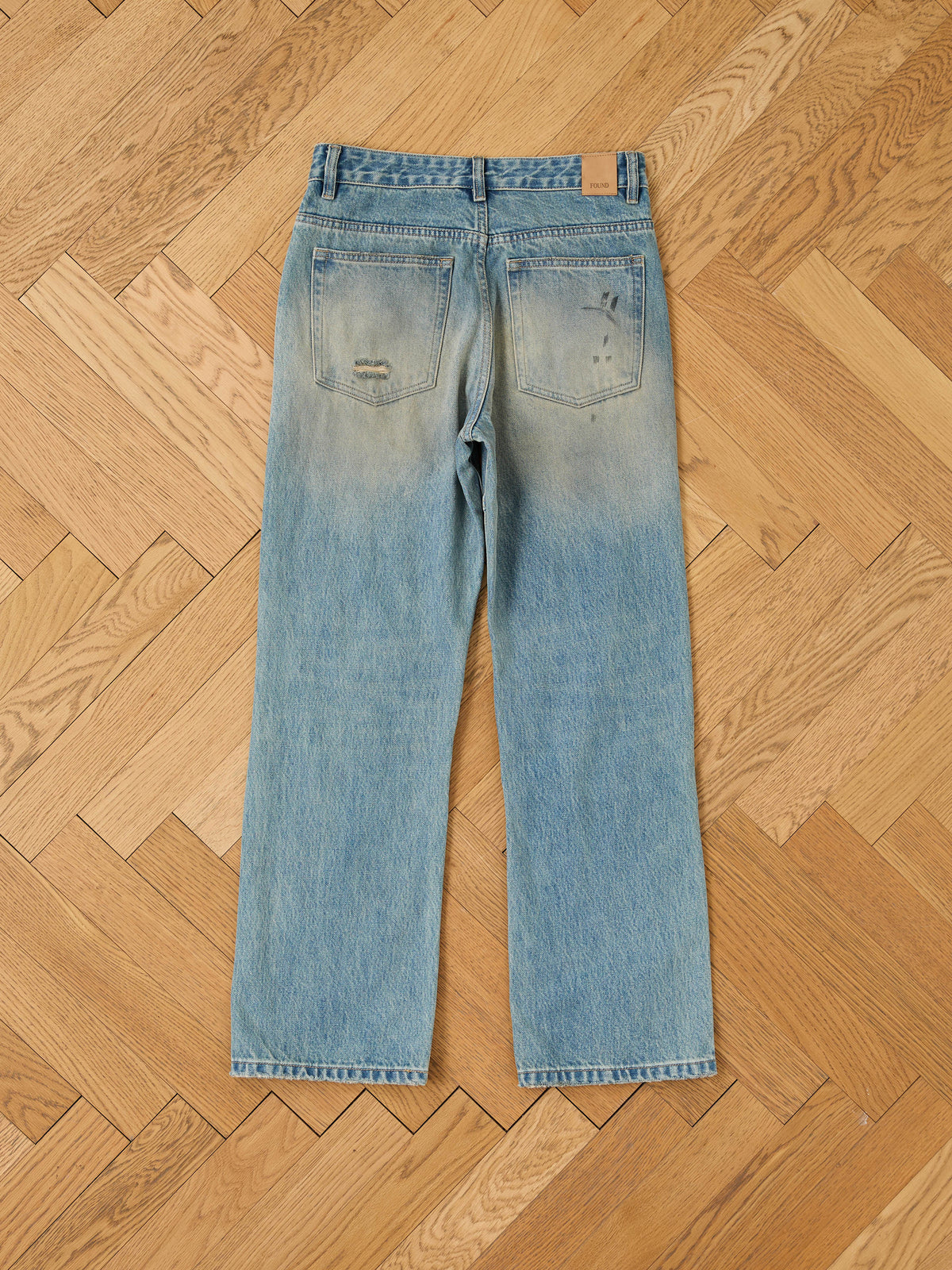 Leather Patch Jeans