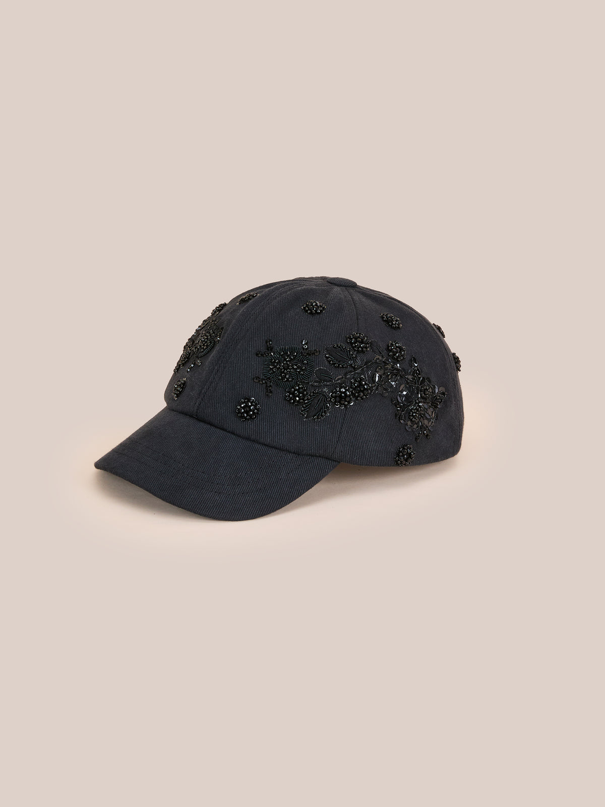 Noir Garden Beaded Cap