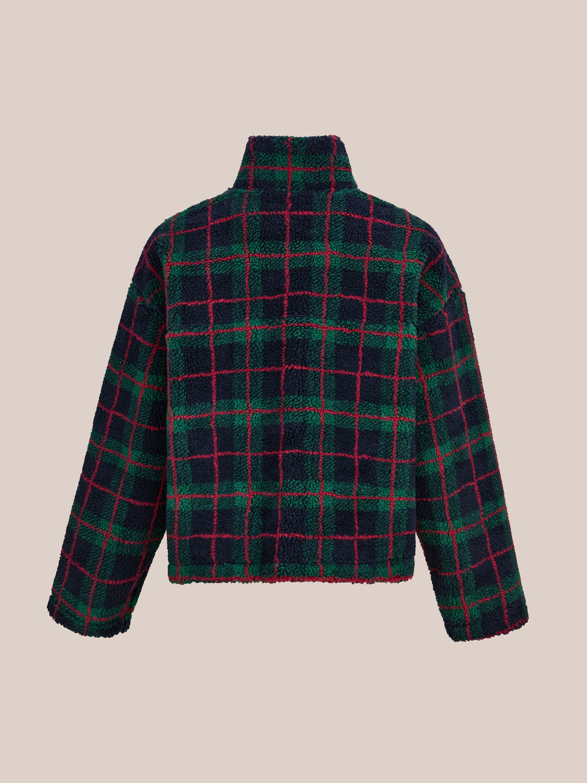 Plaid Quarter Zip Fleece Pullover