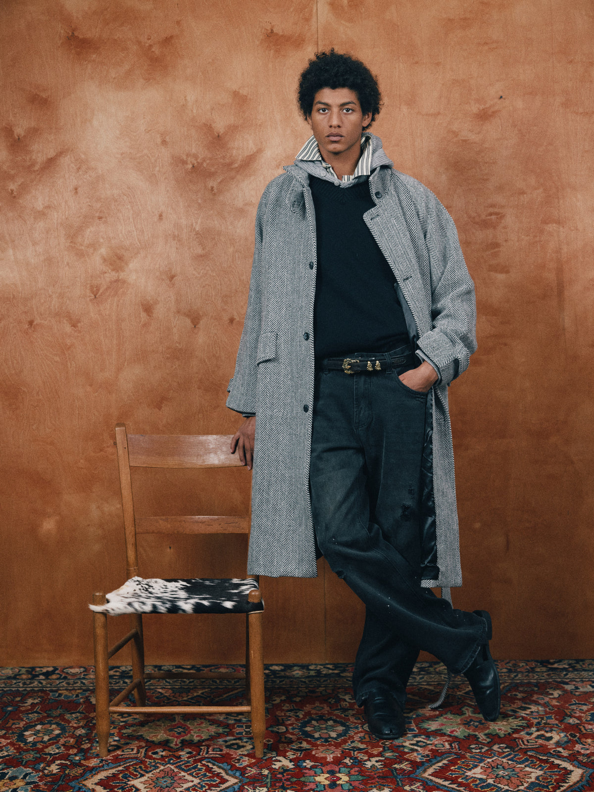 Balmacaan Wool Coat