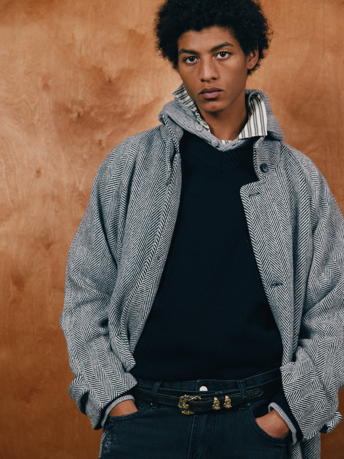 Balmacaan Wool Coat
