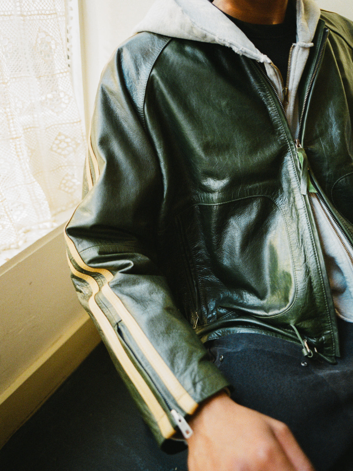 Leather Track Jacket