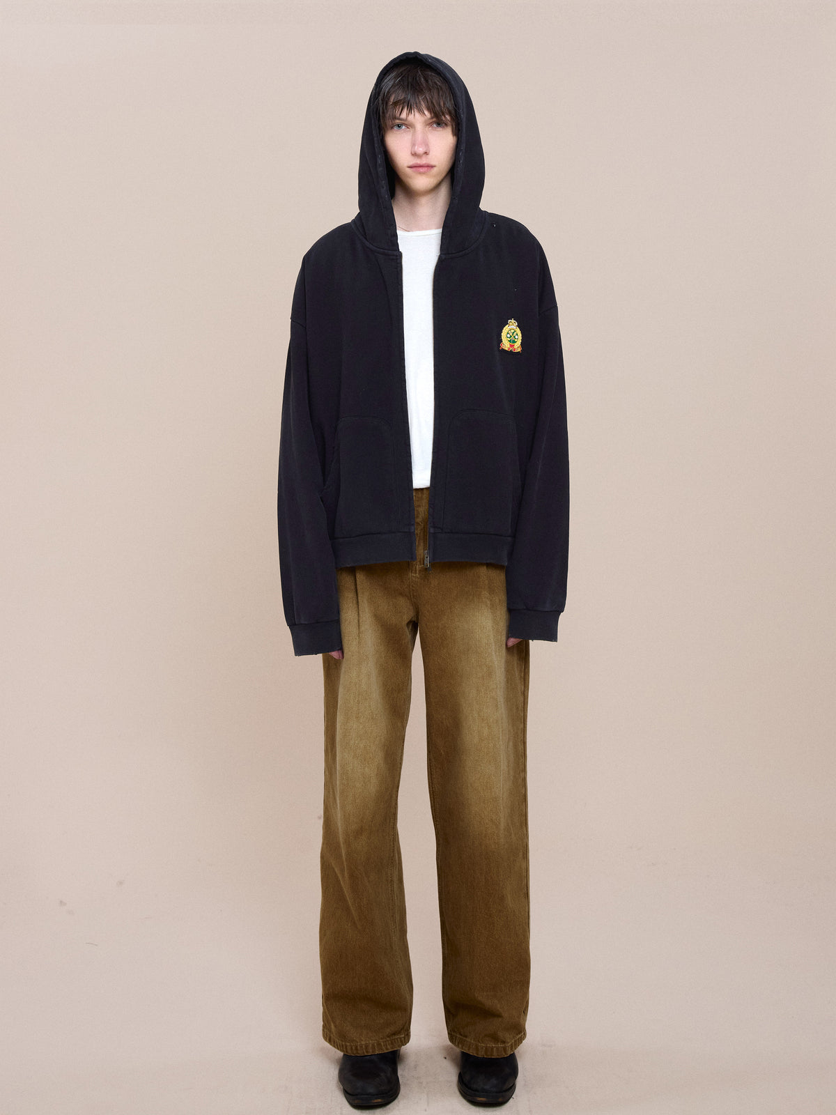 Crest Zip Up Hoodie