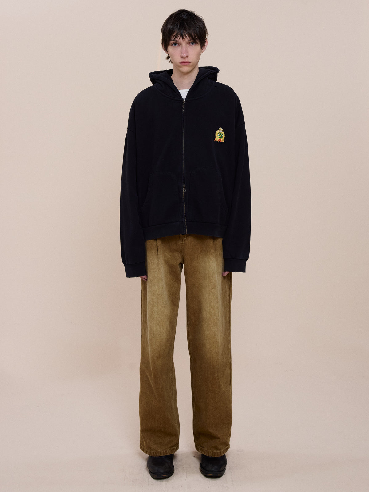 Crest Zip Up Hoodie