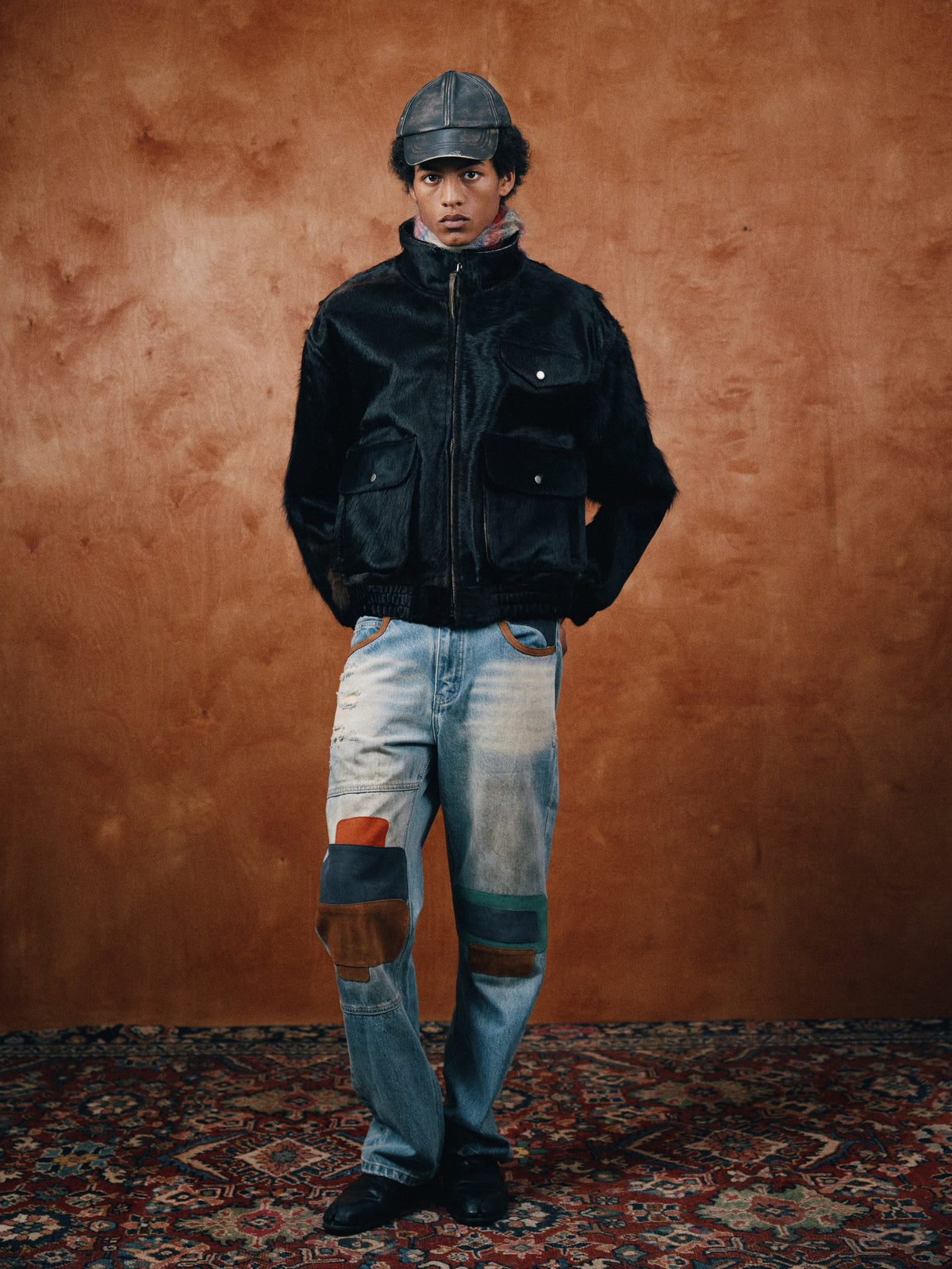 Leather Patch Jeans