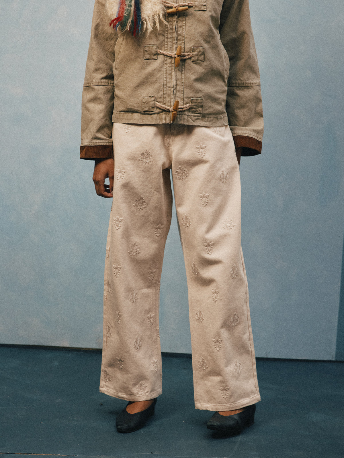 Embroidered Motif Jeans