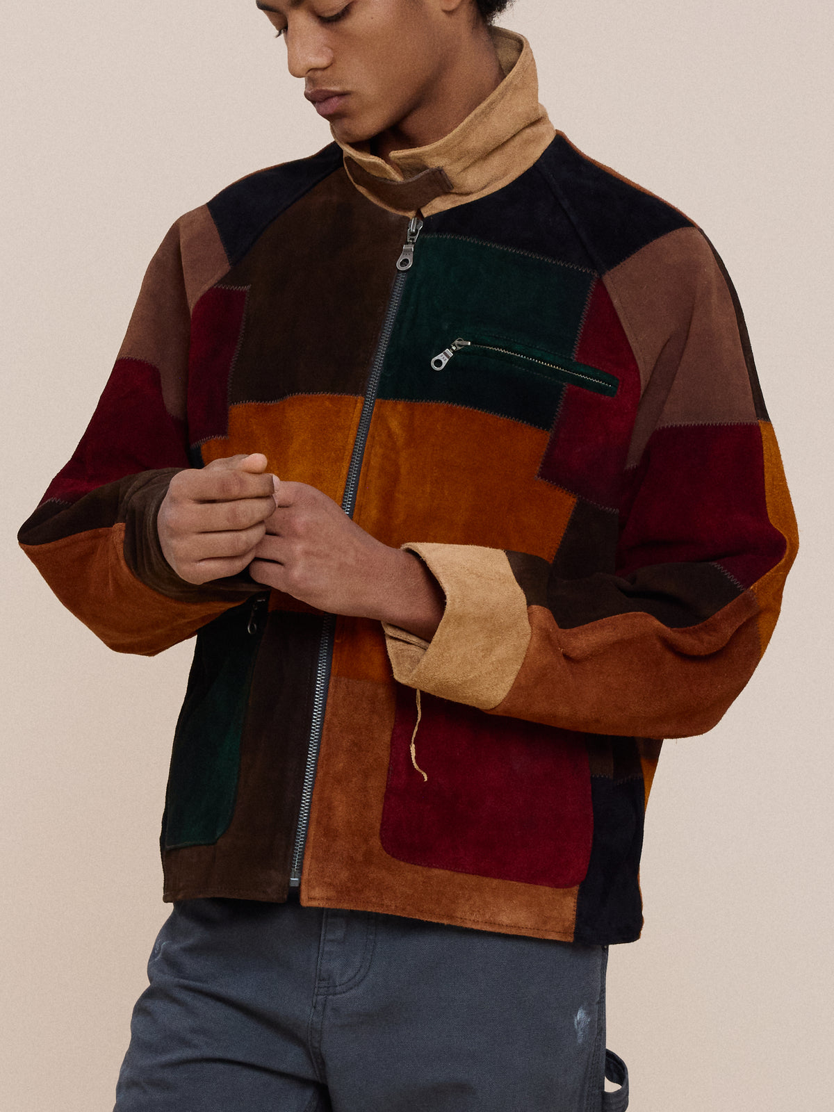 Multi Patch Suede Jacket