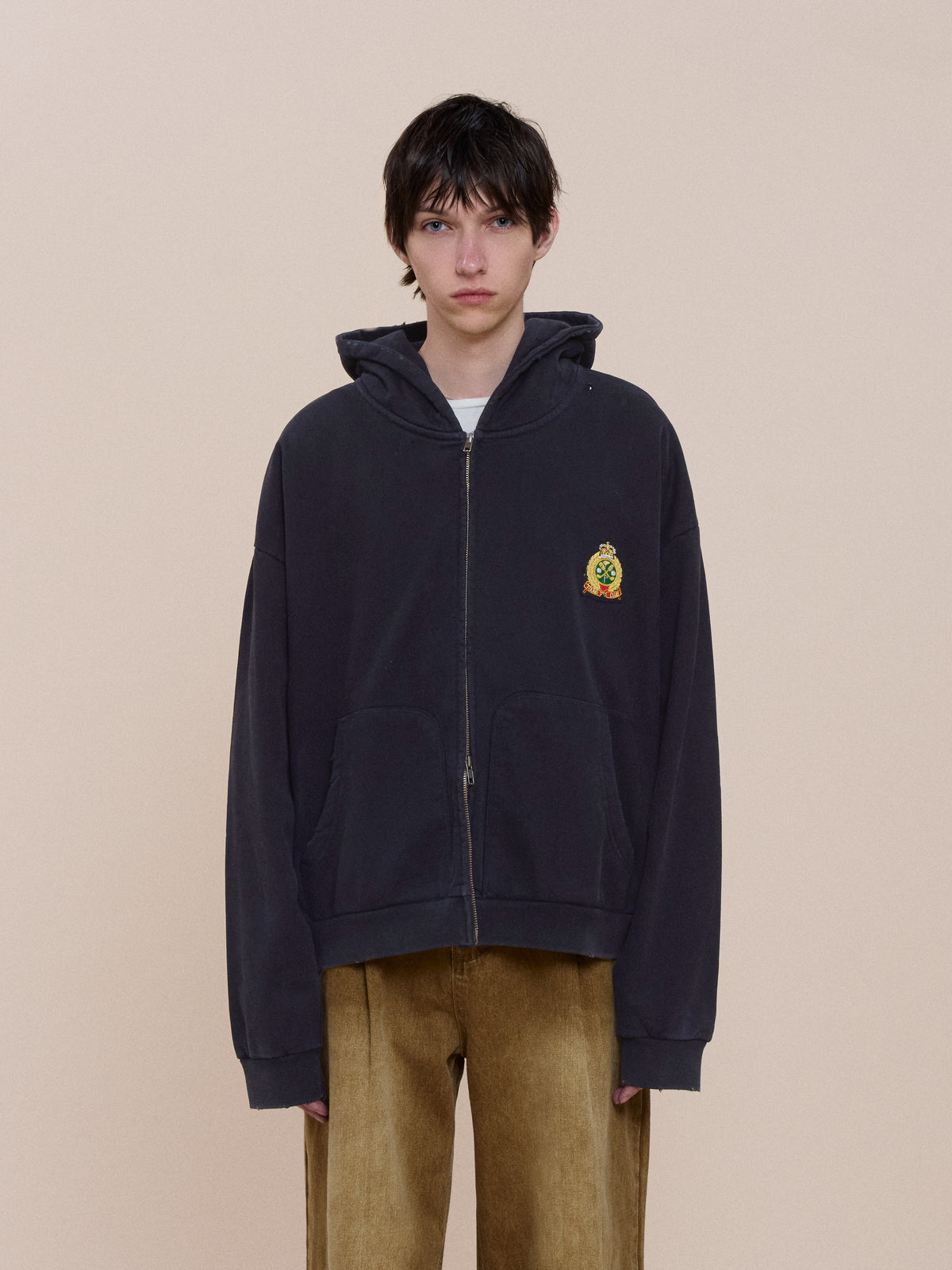 Crest Zip Up Hoodie