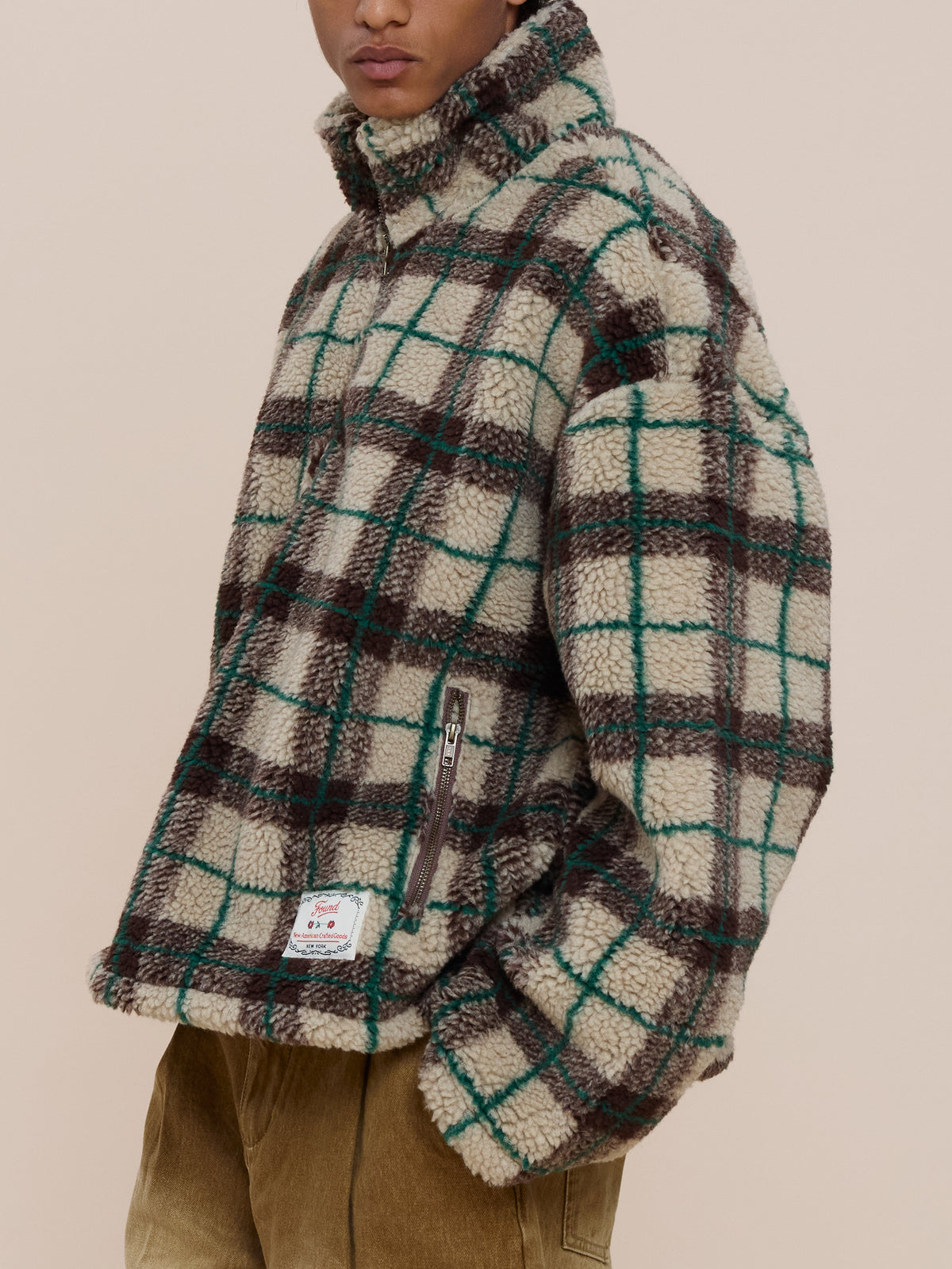 Plaid Quarter Zip Fleece Pullover