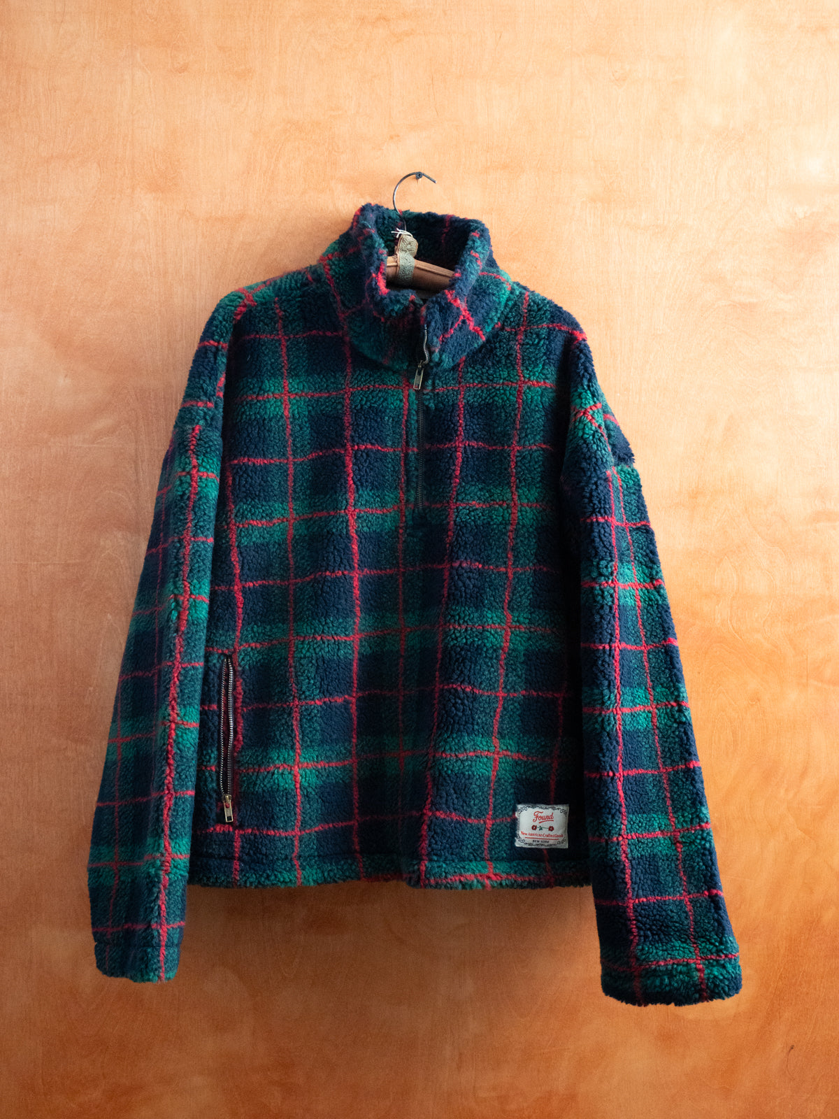 Plaid Quarter Zip Fleece Pullover