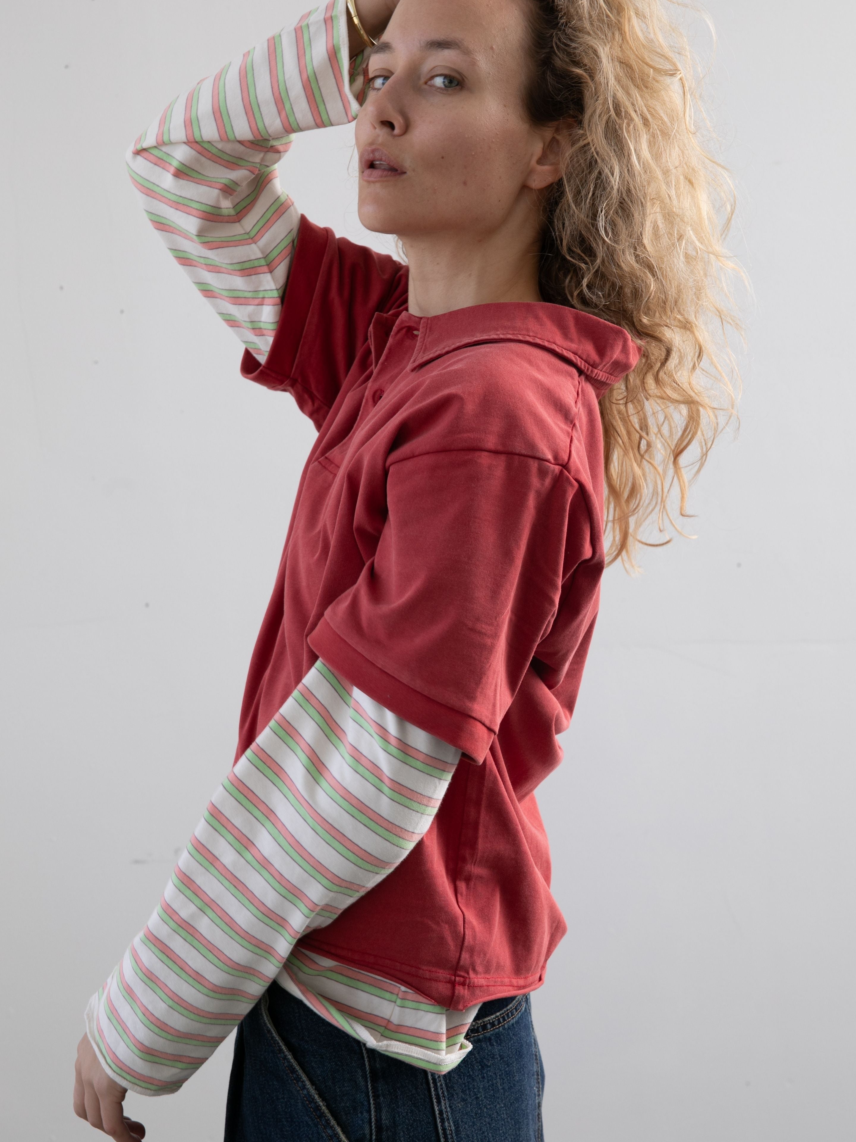 Double Layer Stripe Polo