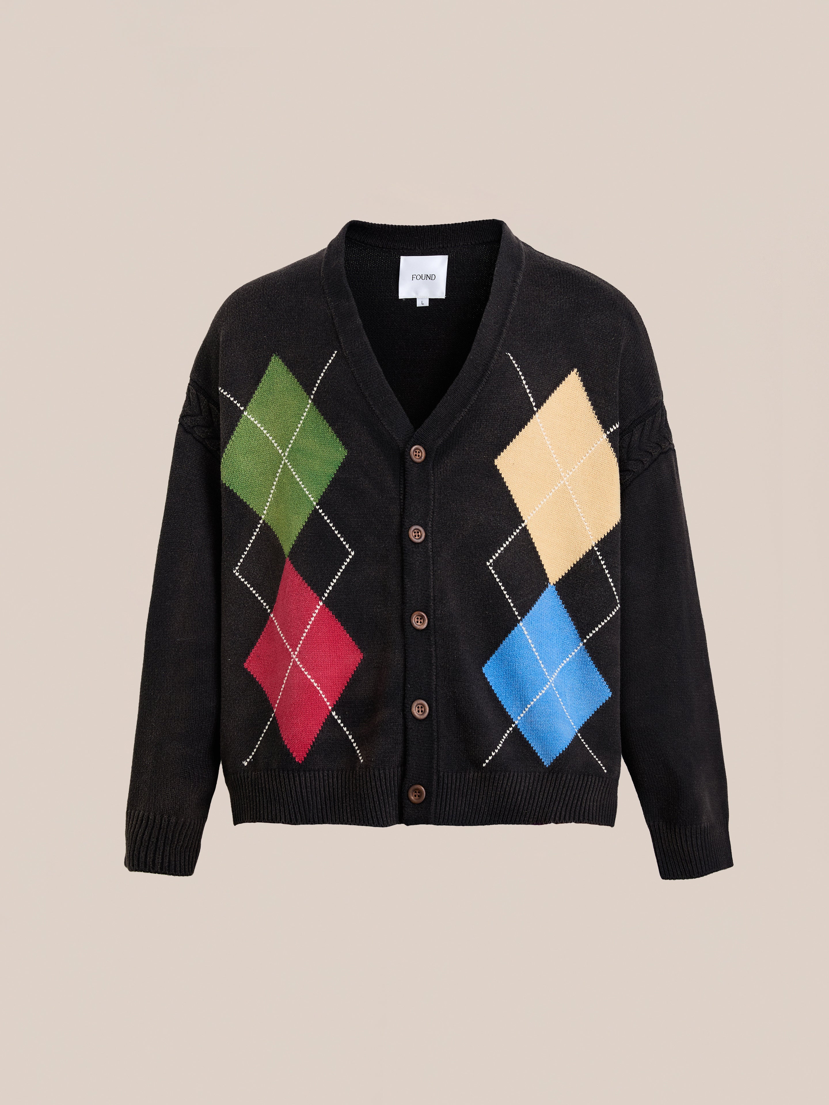 Argyle Knit Cardigan