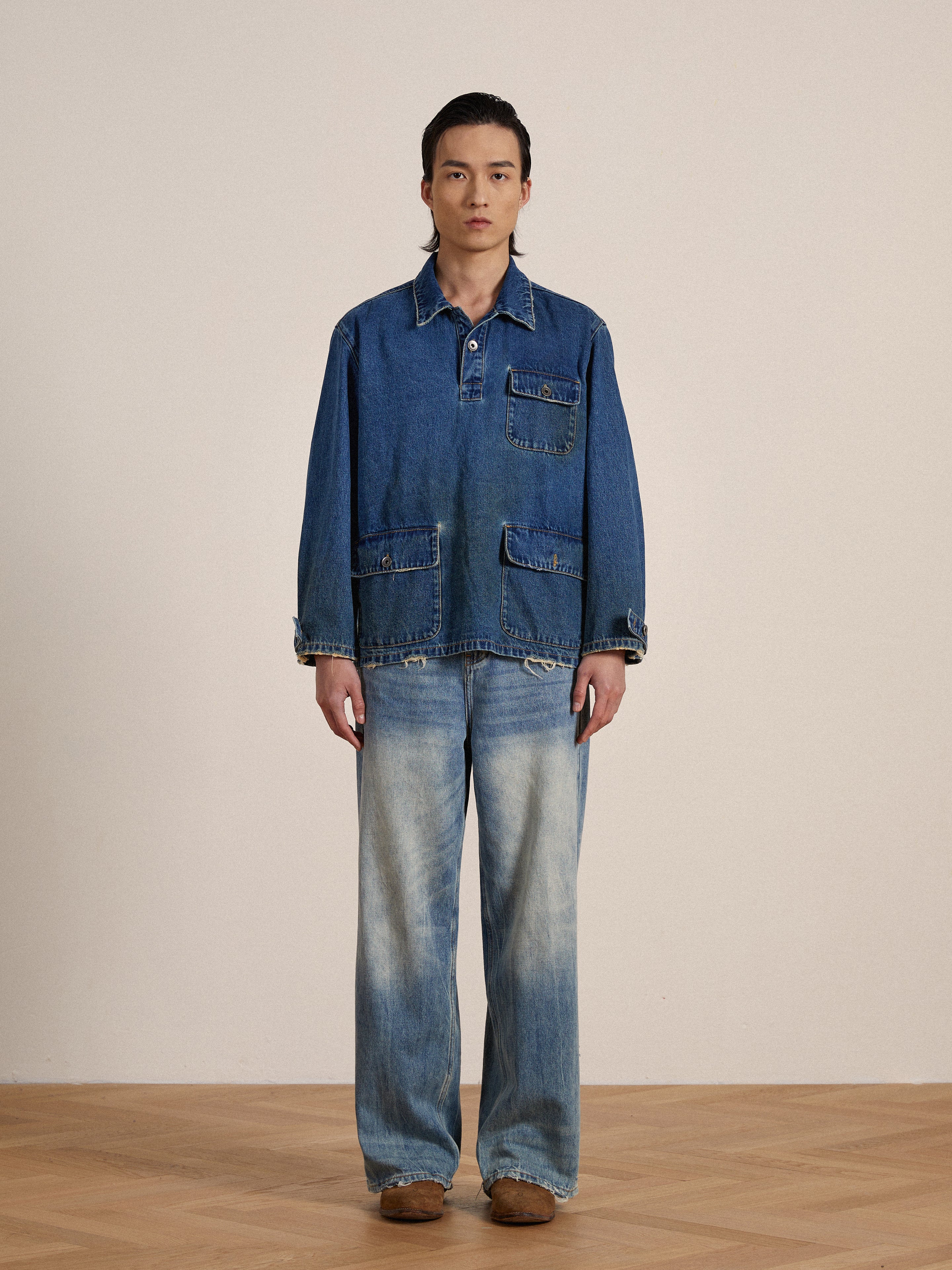 FOREMOST GARMENTS M-35 DENIM PULLOVERデニム Azin Denim Pullover Work Shirt