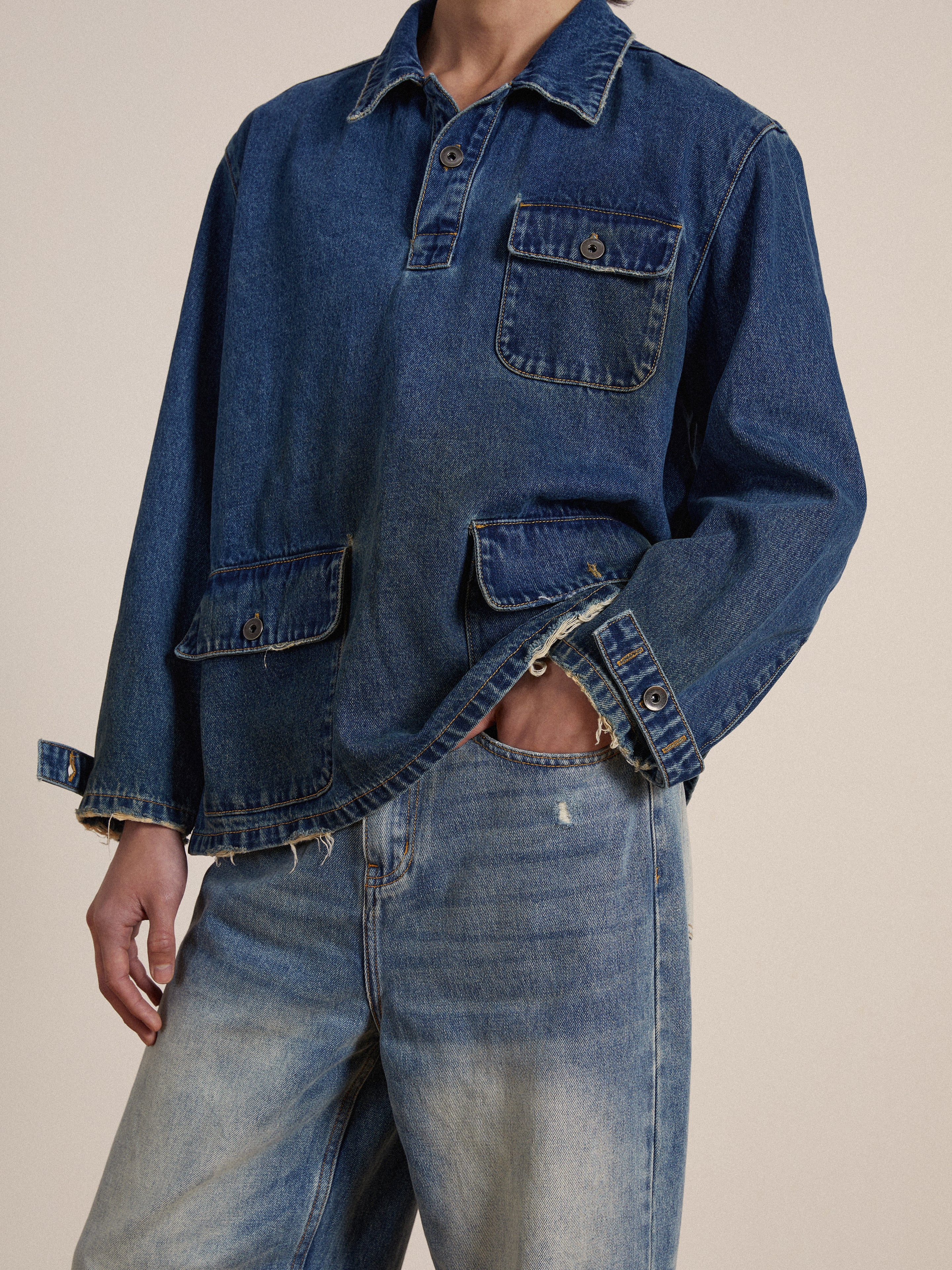 NONNATIVE　HANDYMAN PULLOVER　DENIM Azin Denim Pullover Work Shirt