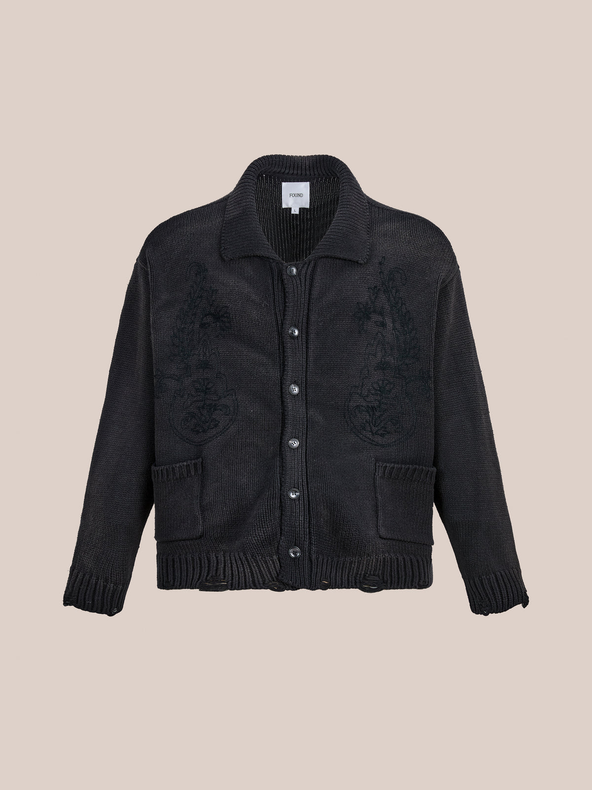 Chainstitch Embroidered Button Cardigan