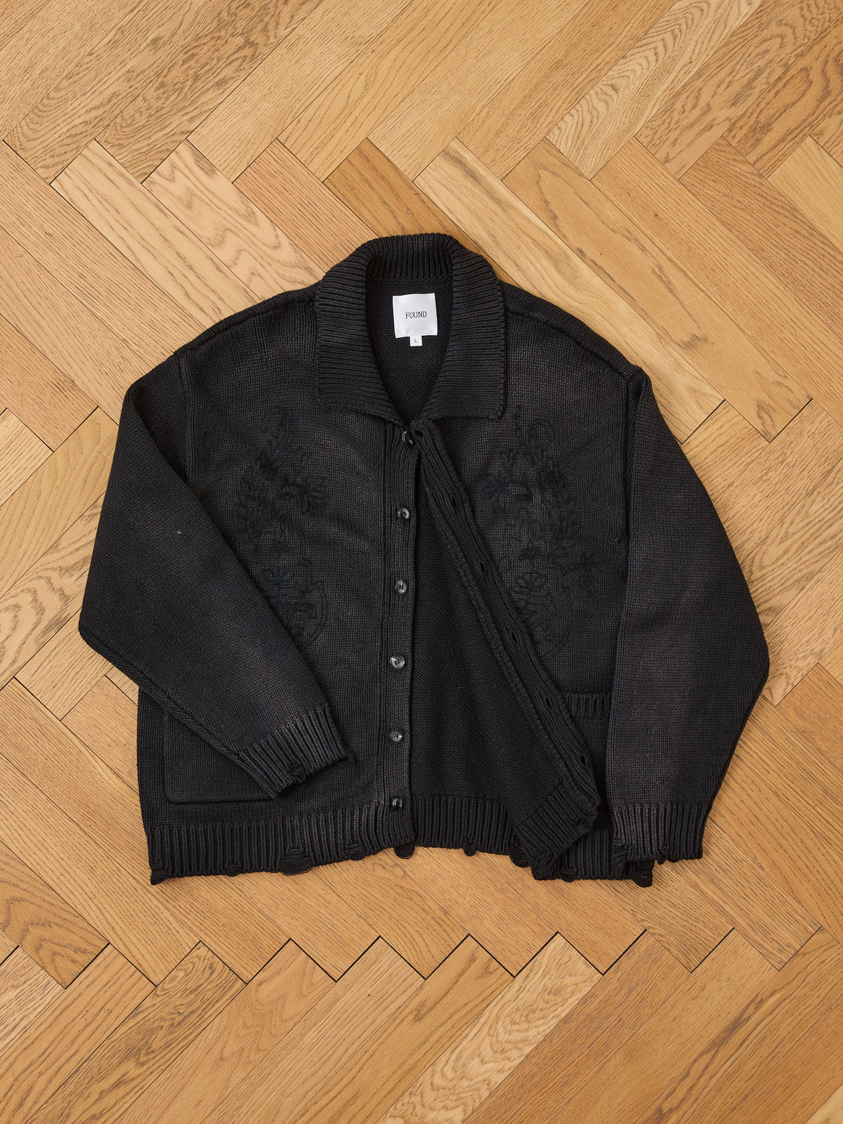Chainstitch Embroidered Button Cardigan