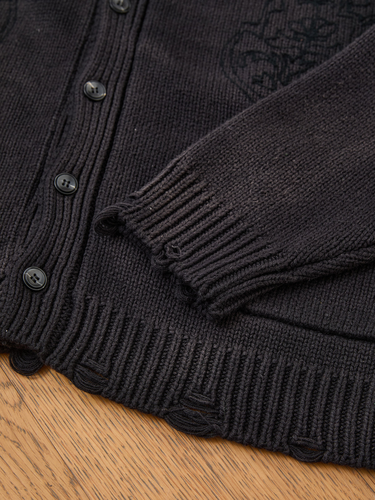 Chainstitch Embroidered Button Cardigan