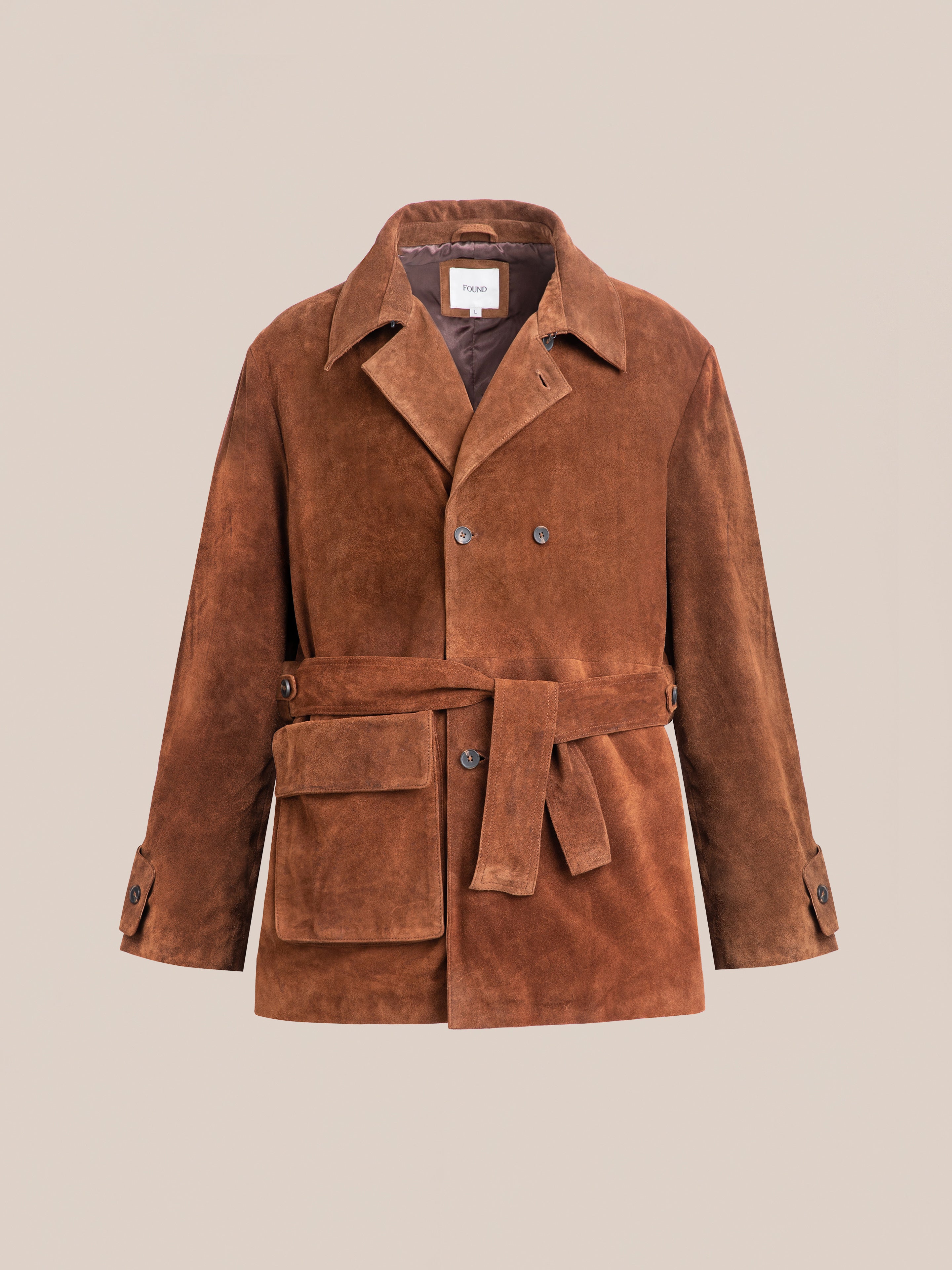 Double Breasted Suede Leather Jacket