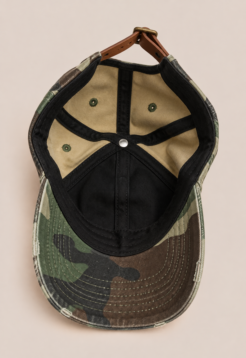 Distressed Camouflage Embroidered Cap