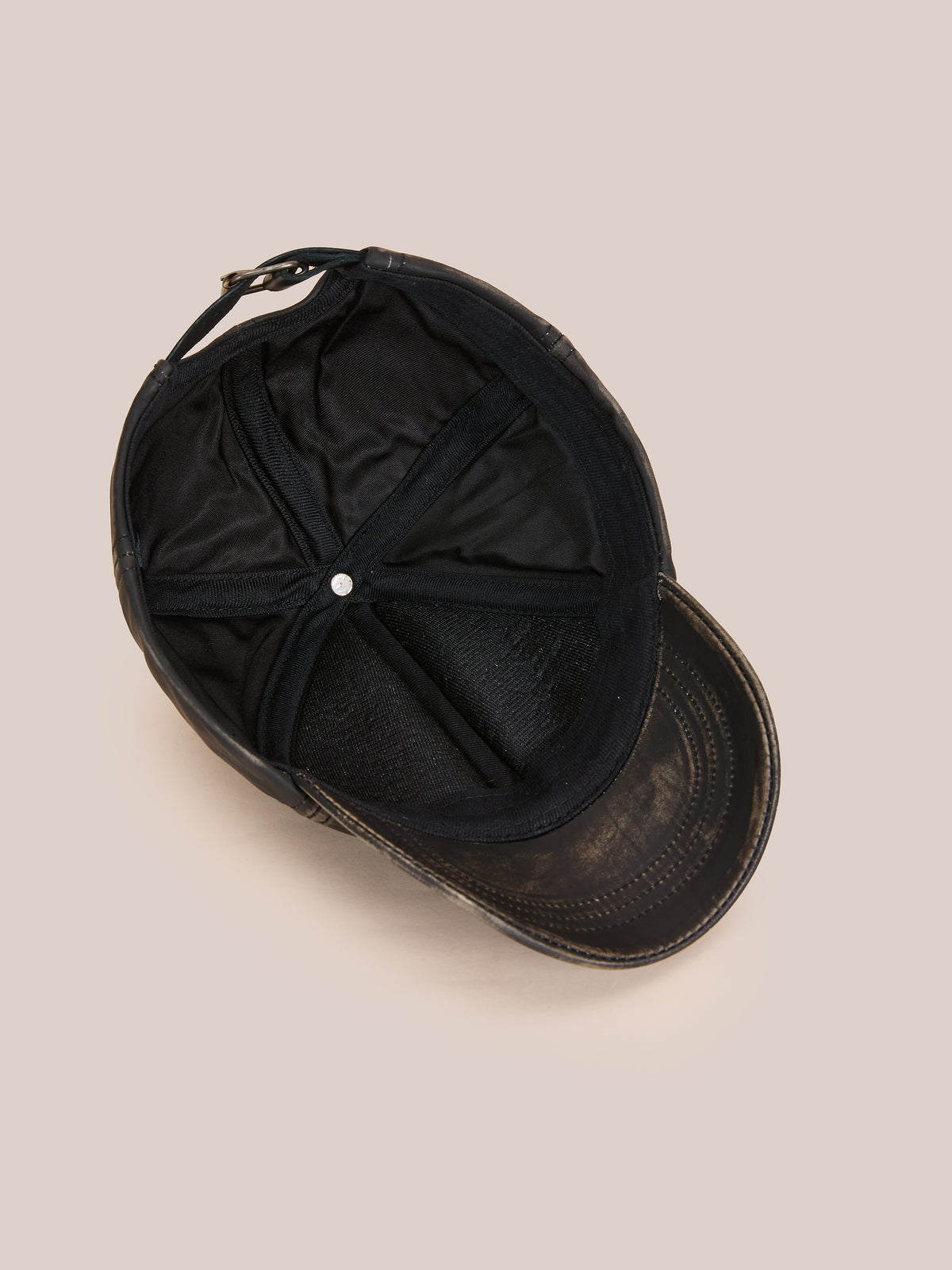 Distressed Faded Leather Cap