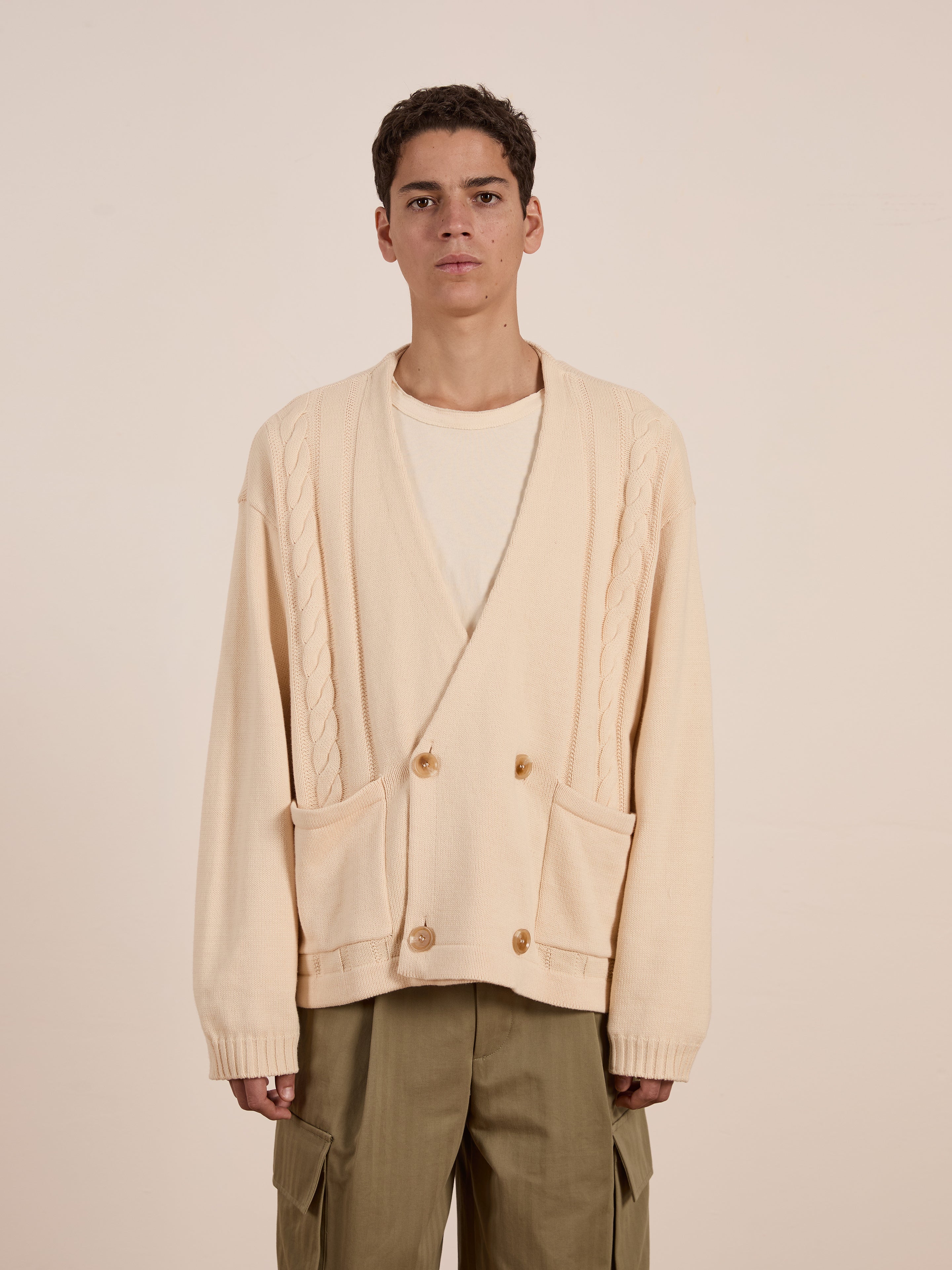 Double Breasted Knit Cardigan