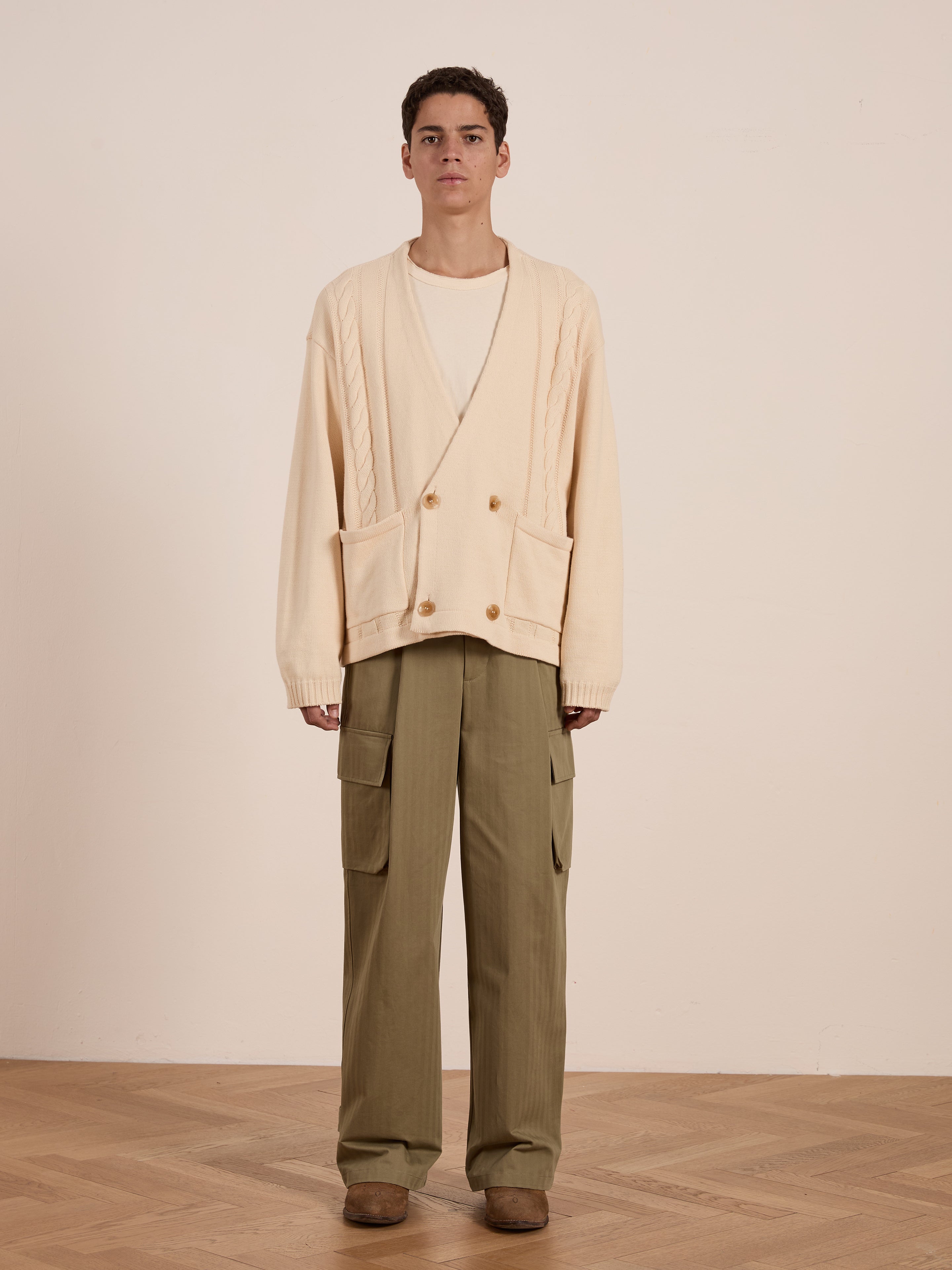 Double Breasted Knit Cardigan