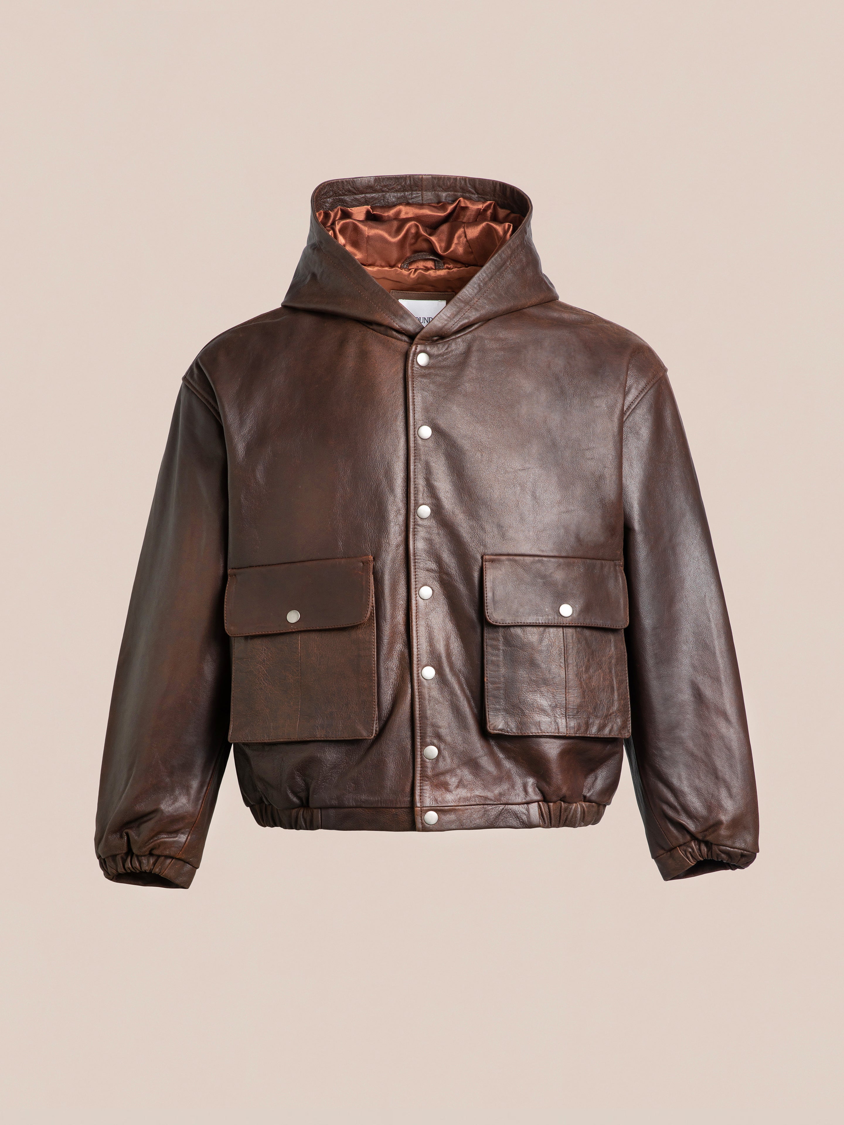 Dusk Distressed Genuine Leather Hoodie