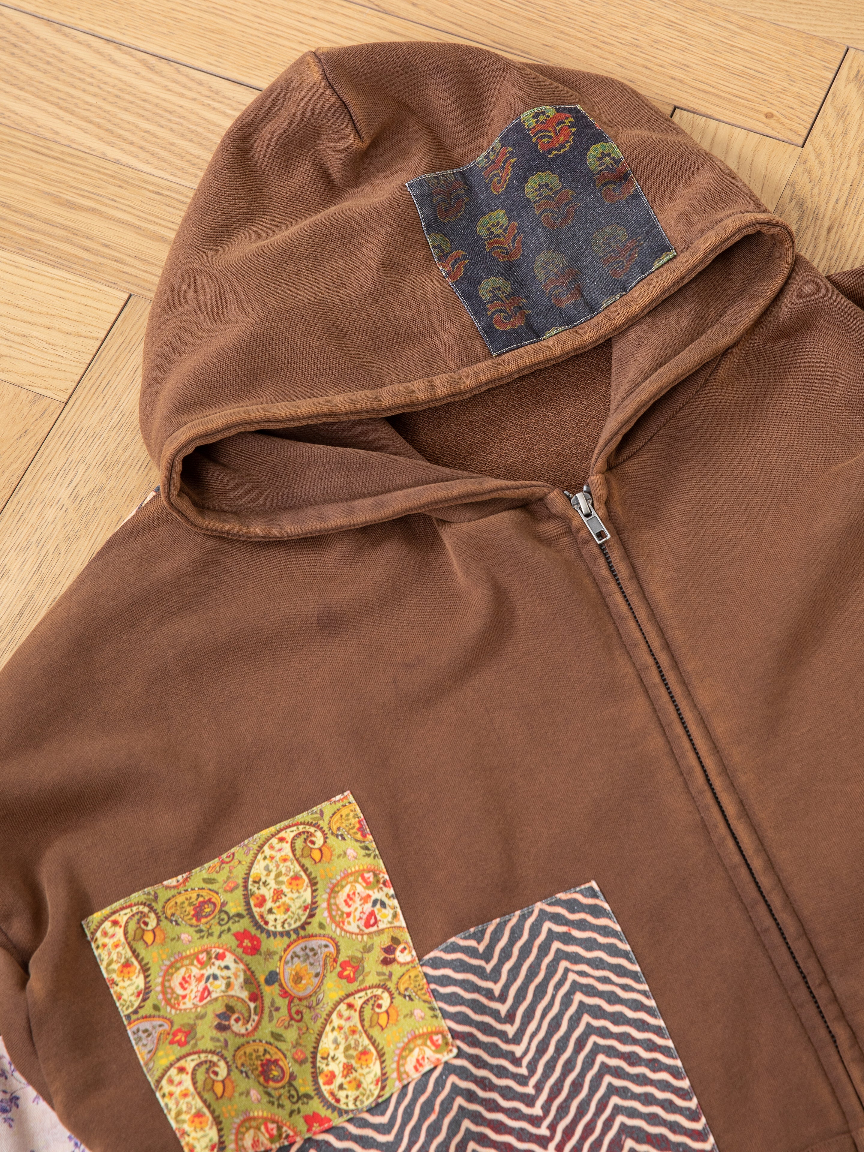 Tapestry Patchwork Zip Up Hoodie