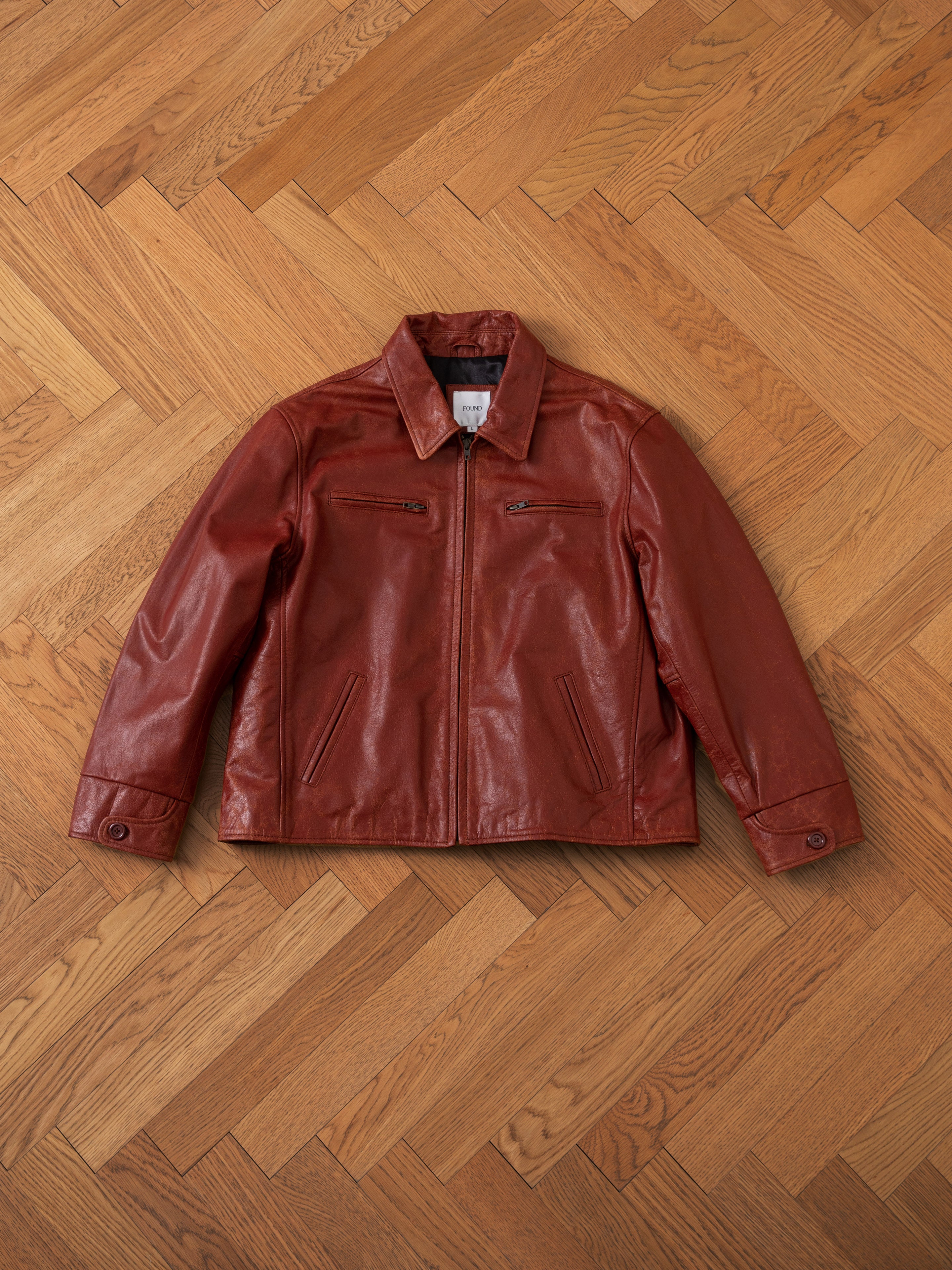 Marlboro Sun Faded Leather Racer Jacket