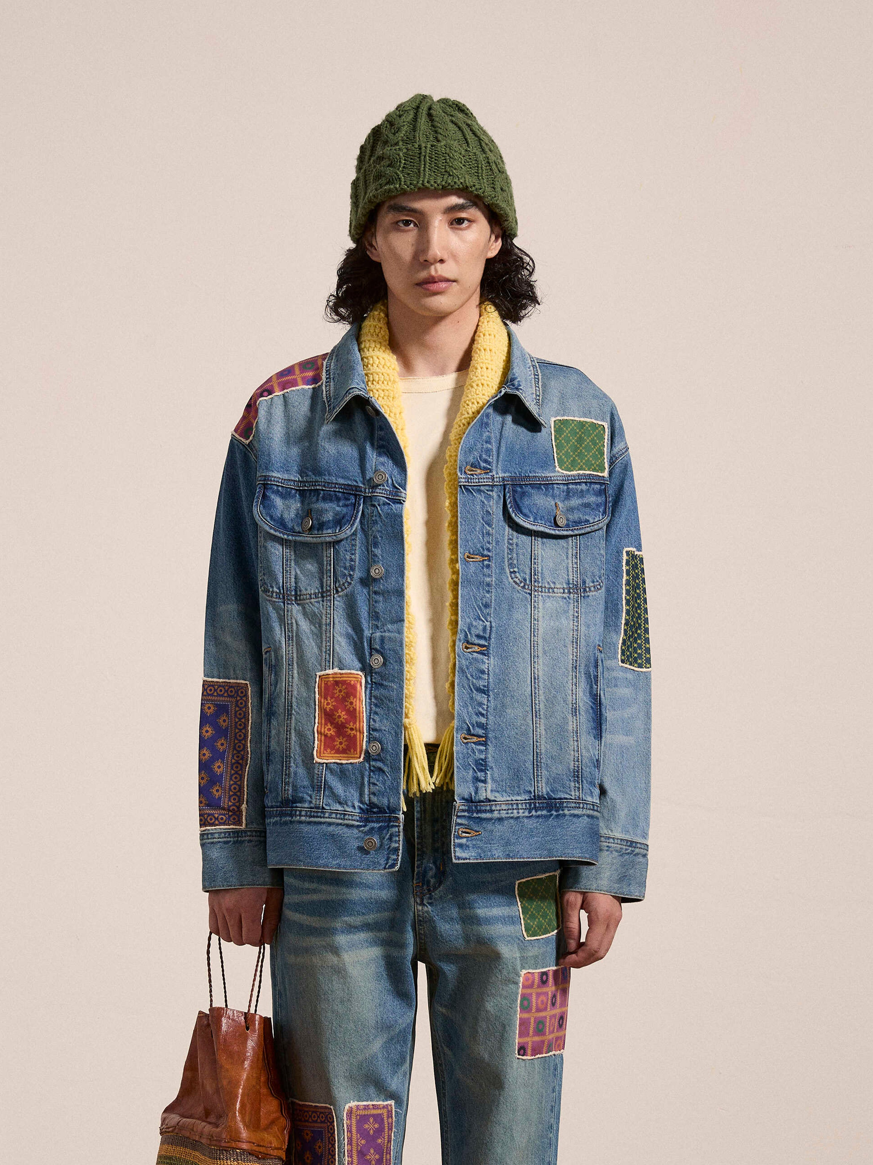 Kantha Patchwork Denim Trucker Jacket