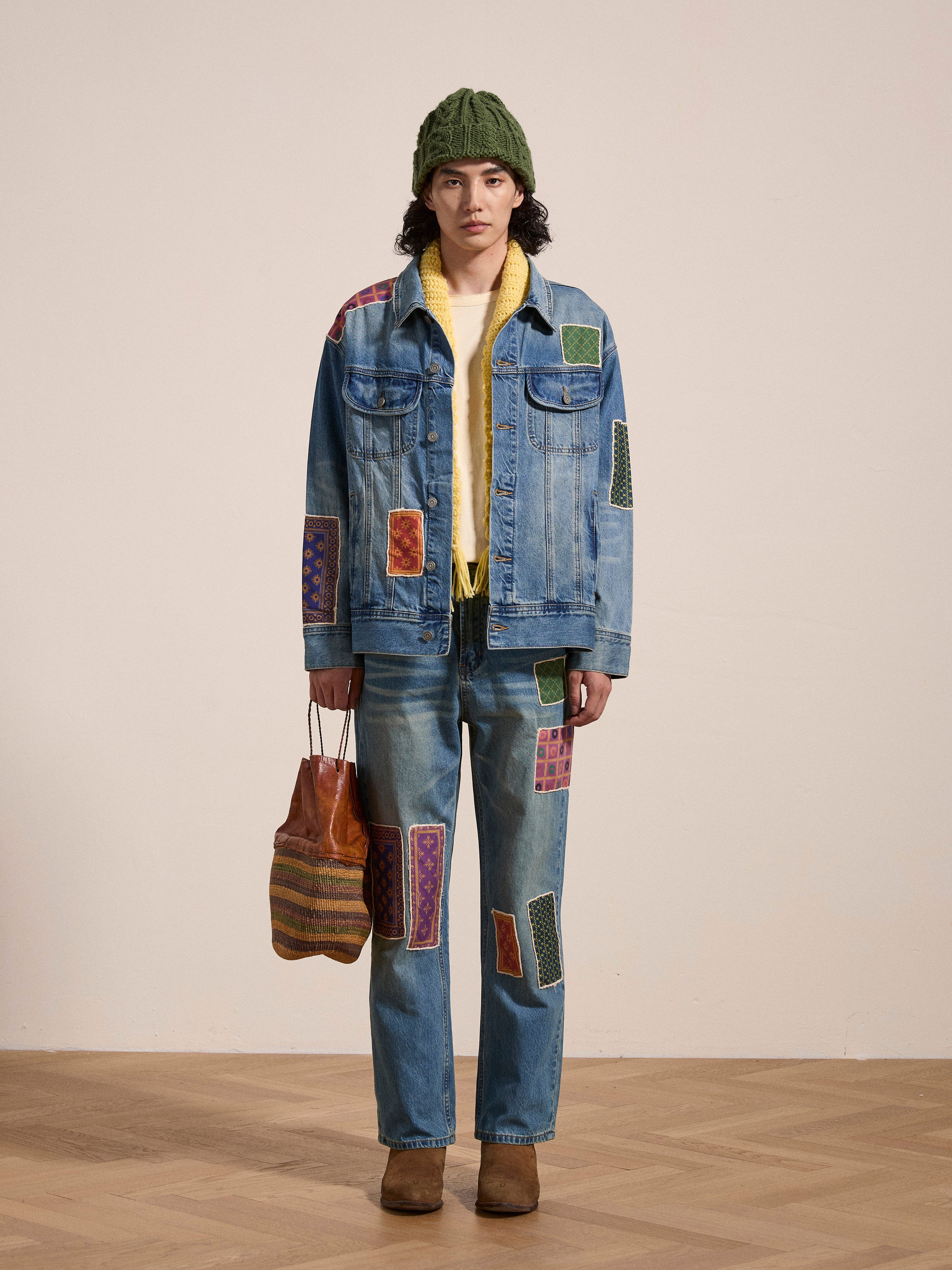 Kantha Patchwork Denim Trucker Jacket