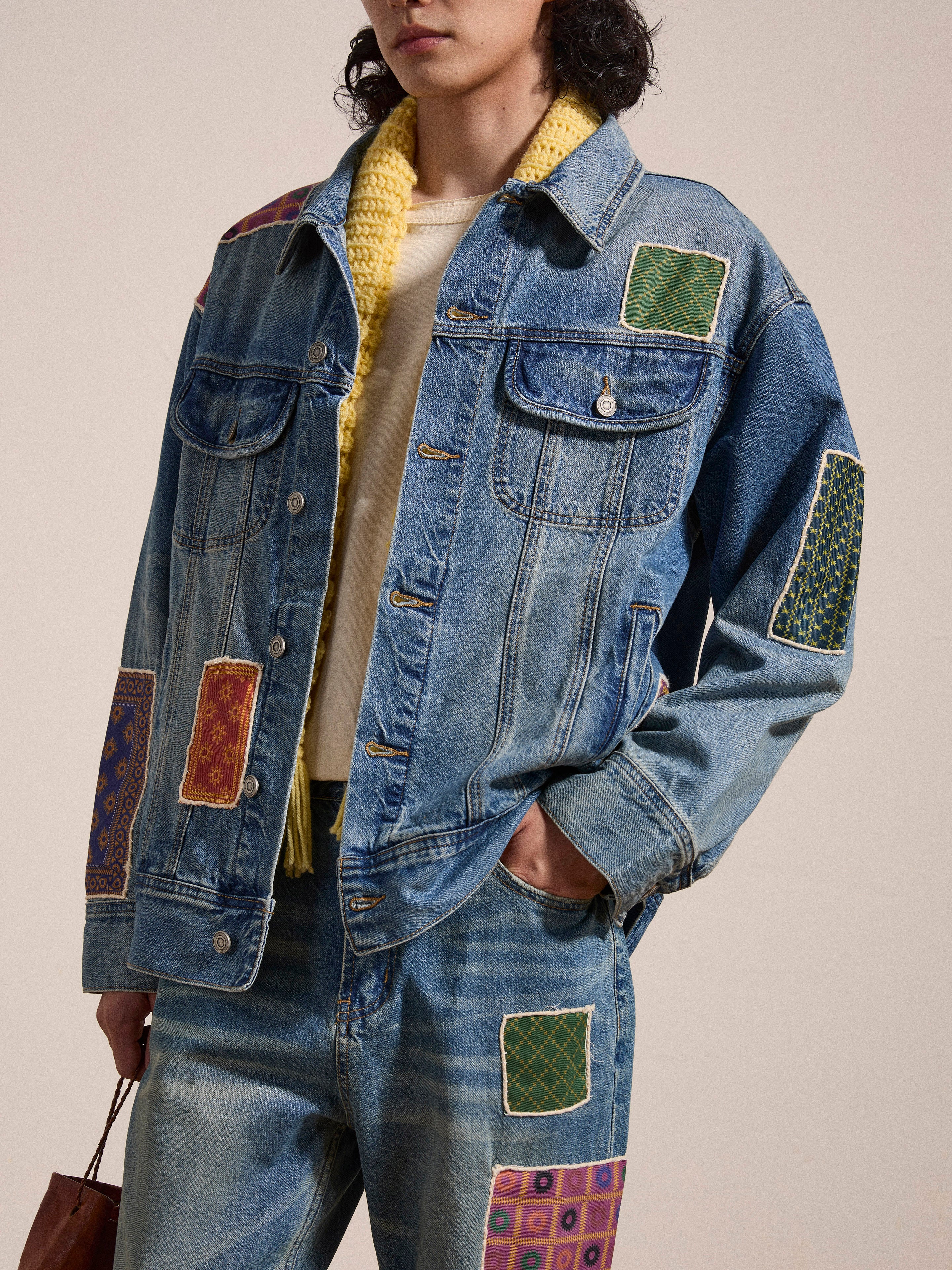 Kantha Patchwork Denim Trucker Jacket