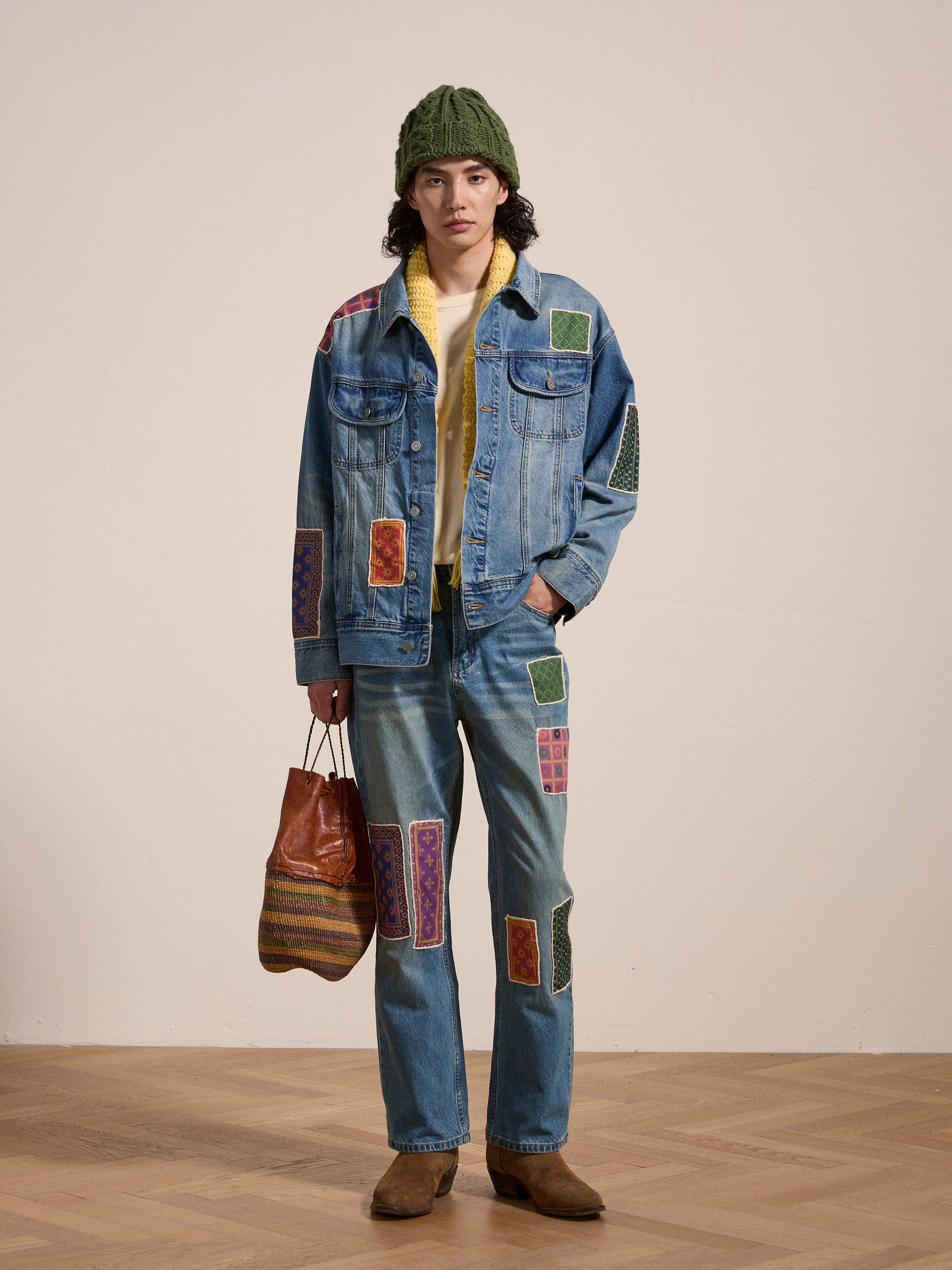 Kantha Patchwork Denim Trucker Jacket
