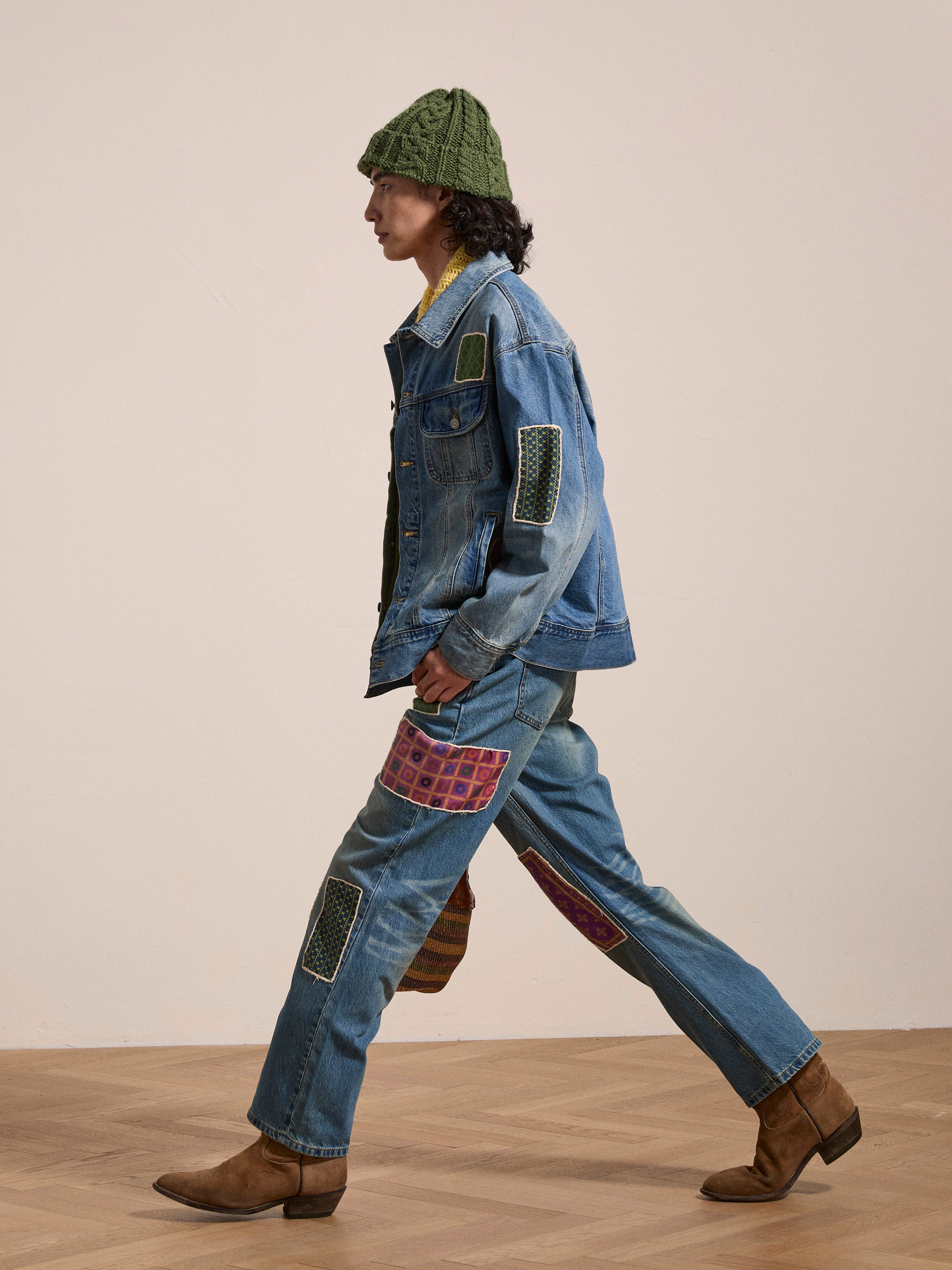 Kantha Patchwork Denim Trucker Jacket