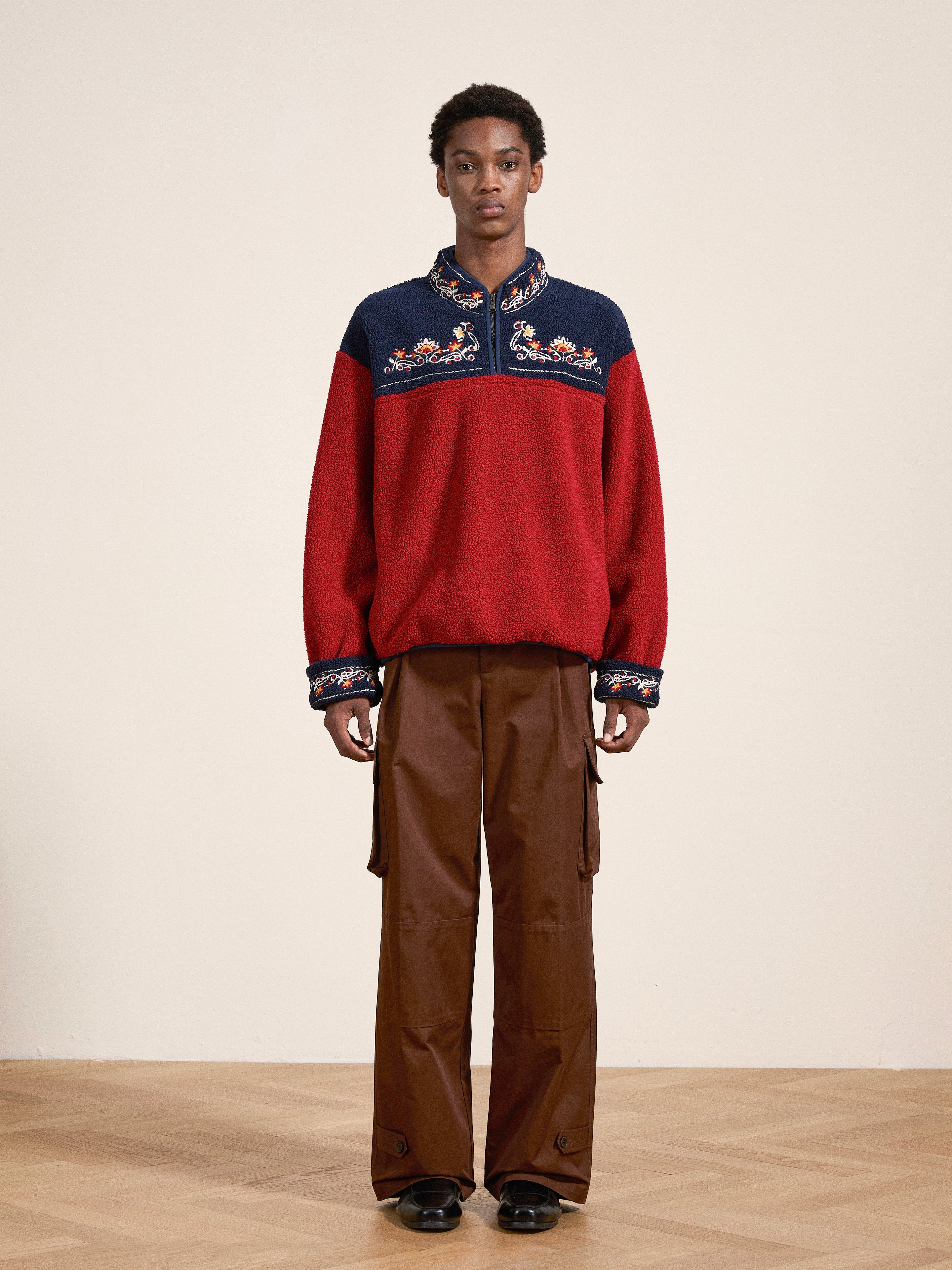 PHERROW'S BAKA-PILE Sサイズ ジャケット Pahari Floral Embroidered Sherpa Pullover