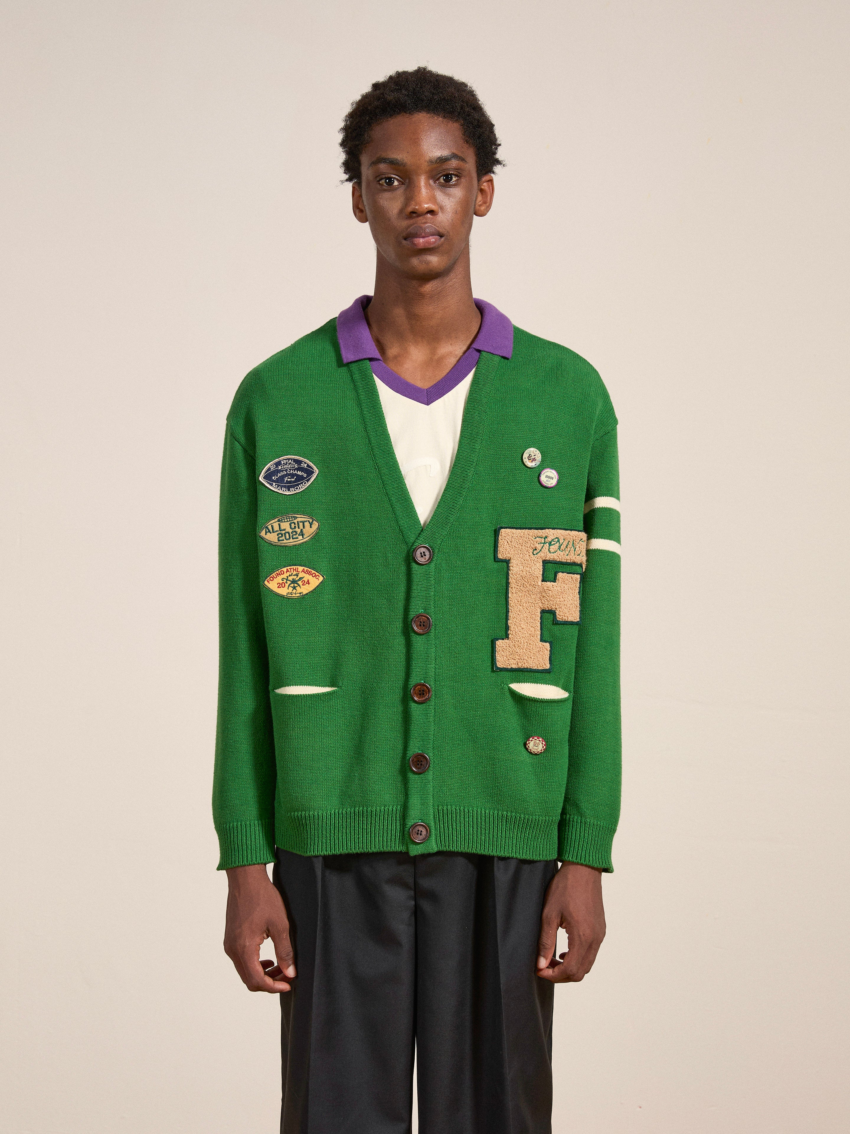 Pineneedle Varsity Knit Cardigan