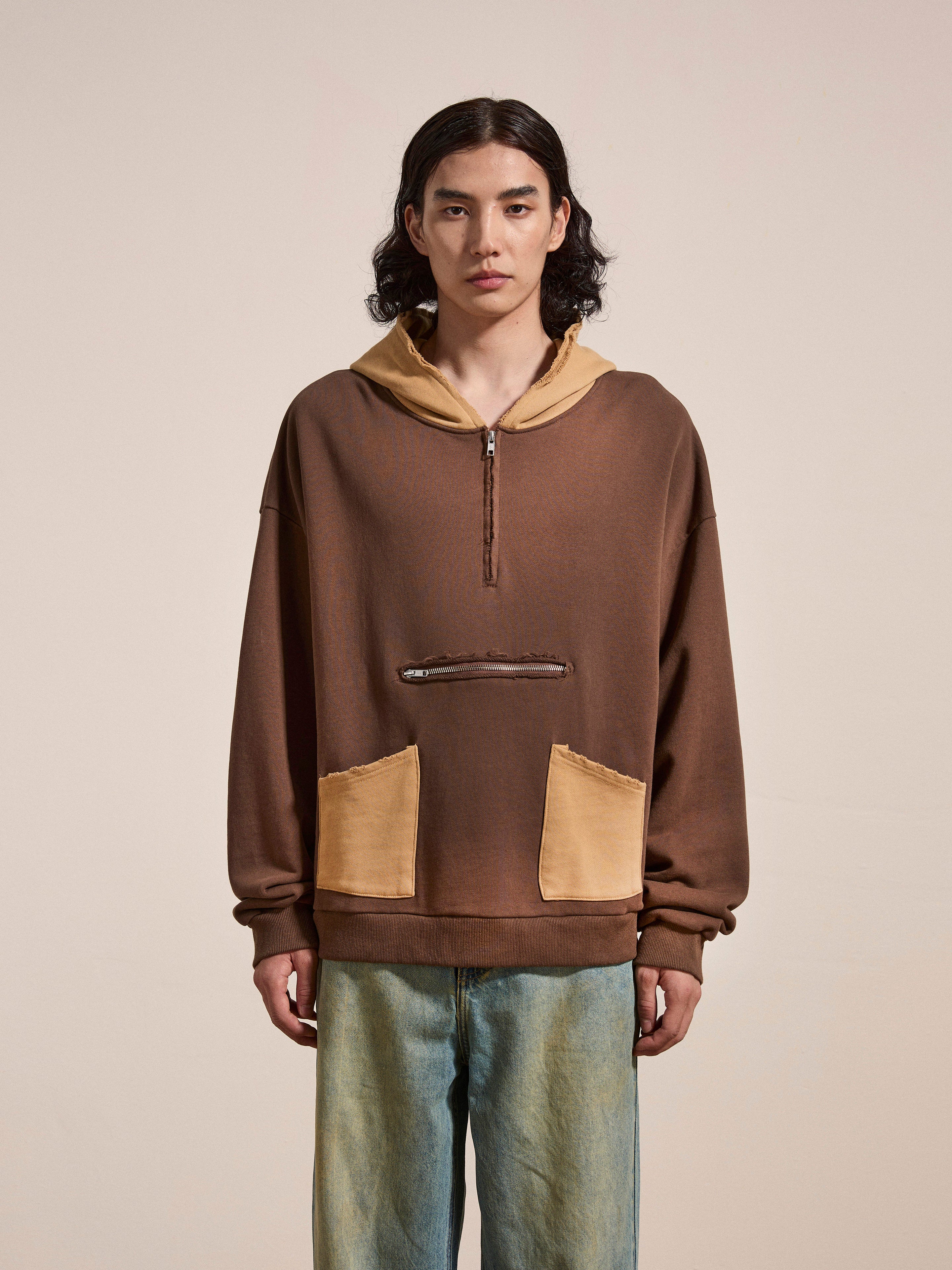 スウェット 2-Tone Half Zip Sweatshirt