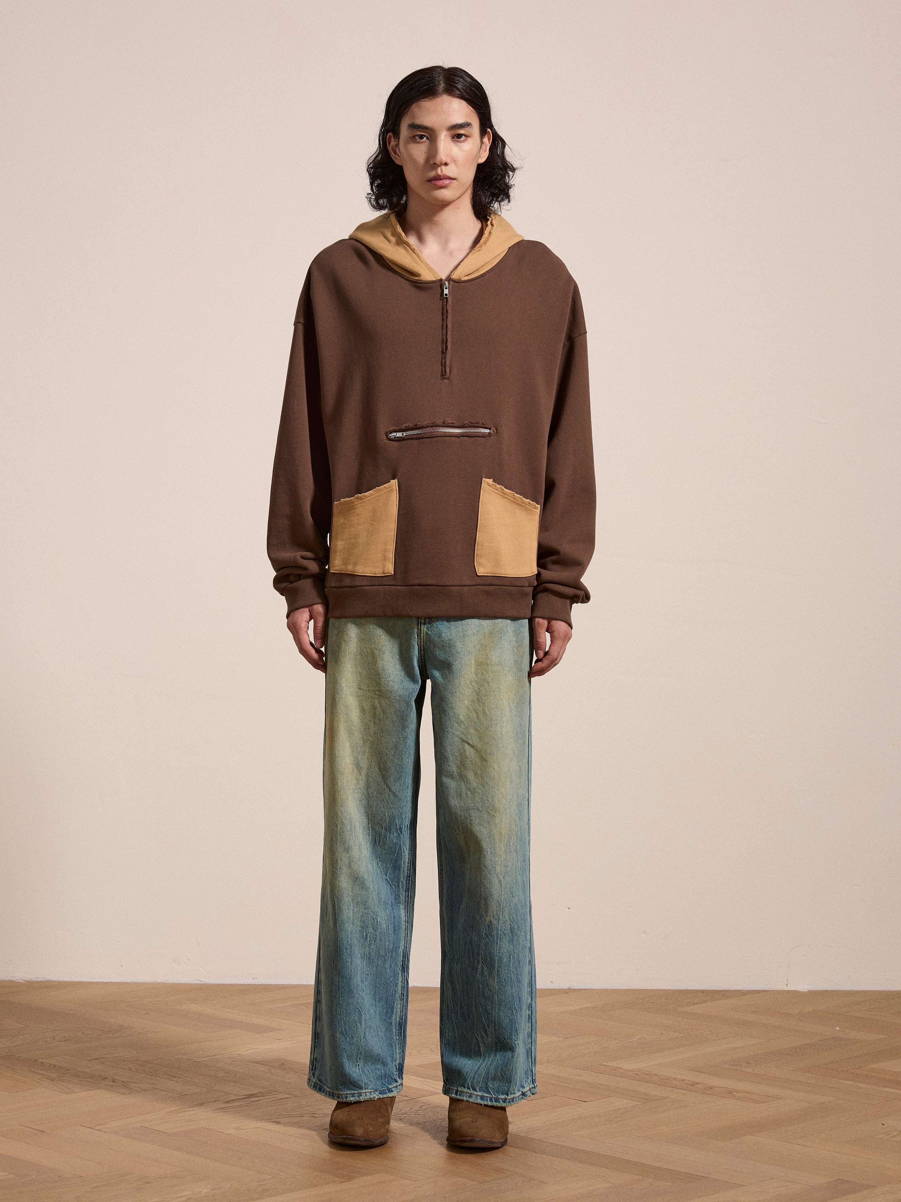 Quarter Zip Two Tone Hoodie