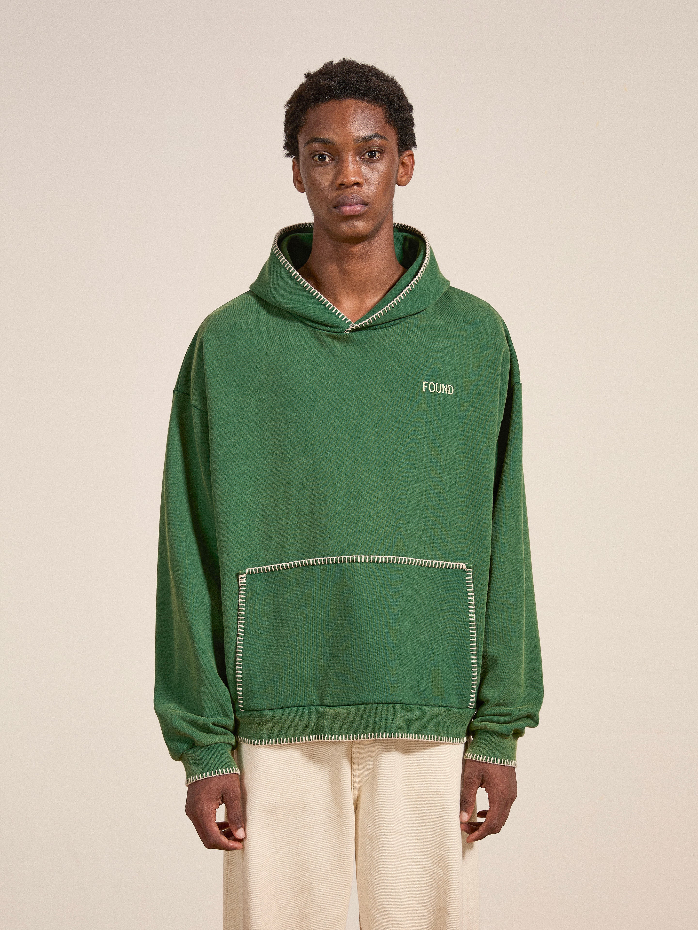 Stitched Border Distressed Logo Hoodie