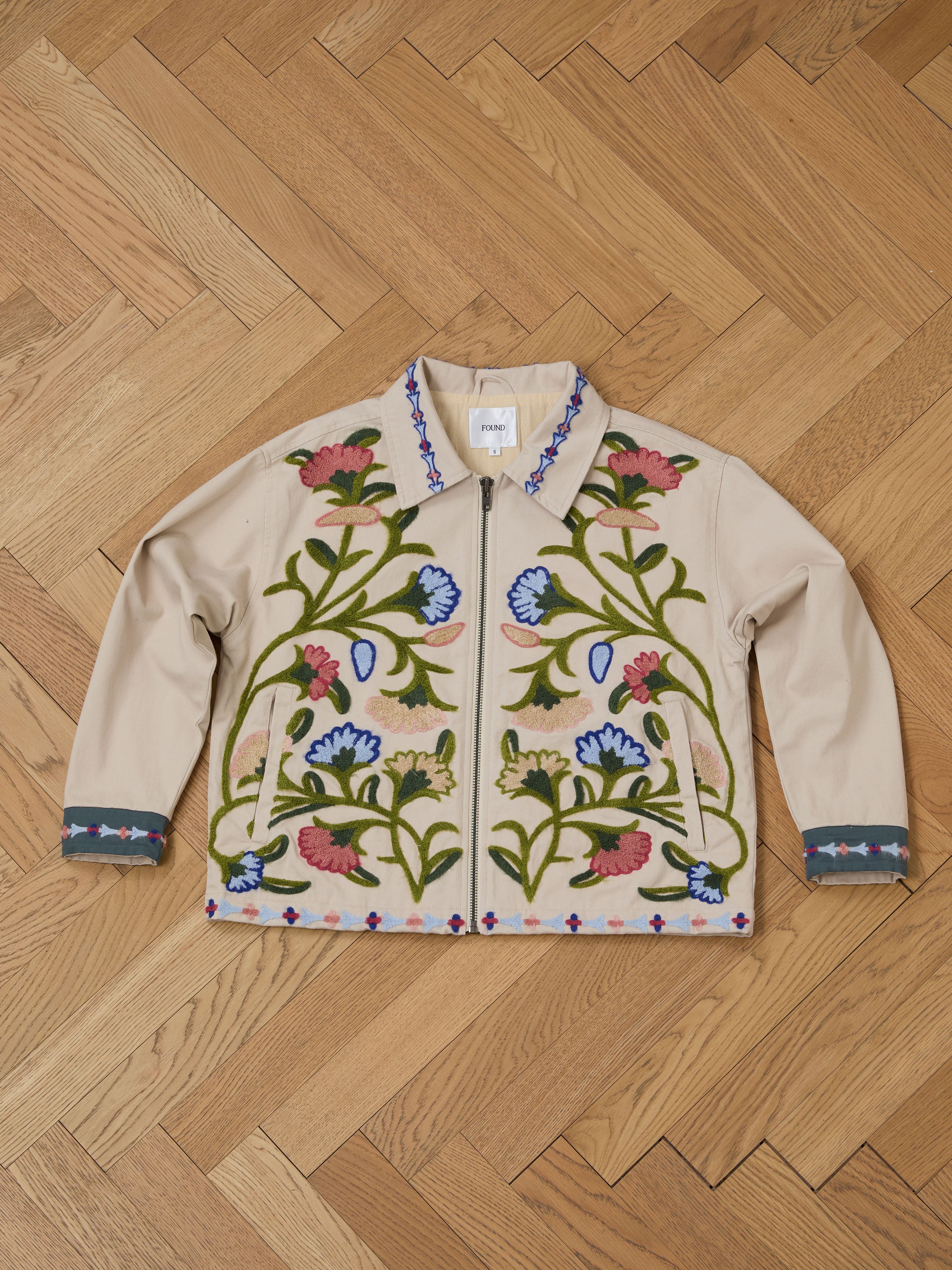 Floral Embroidered Work Jacket