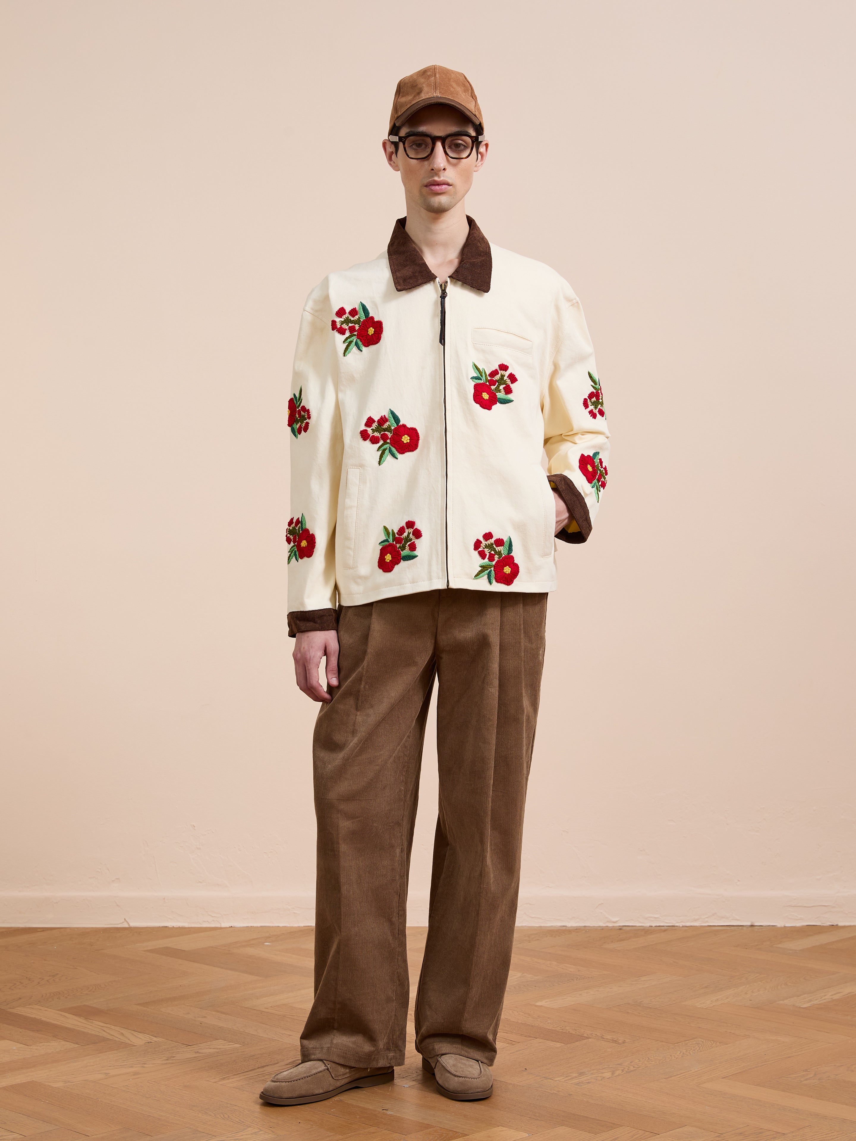 Floral Hand Embroidered Work Jacket