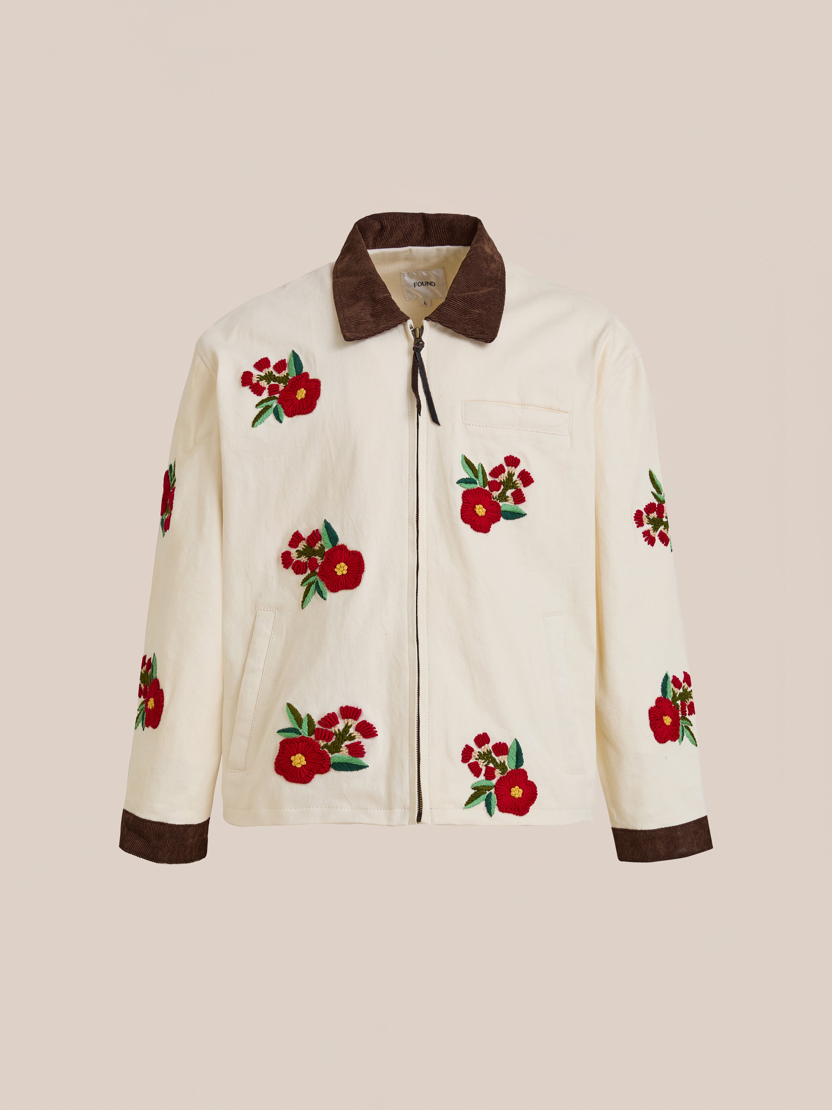 Floral Hand Embroidered Work Jacket