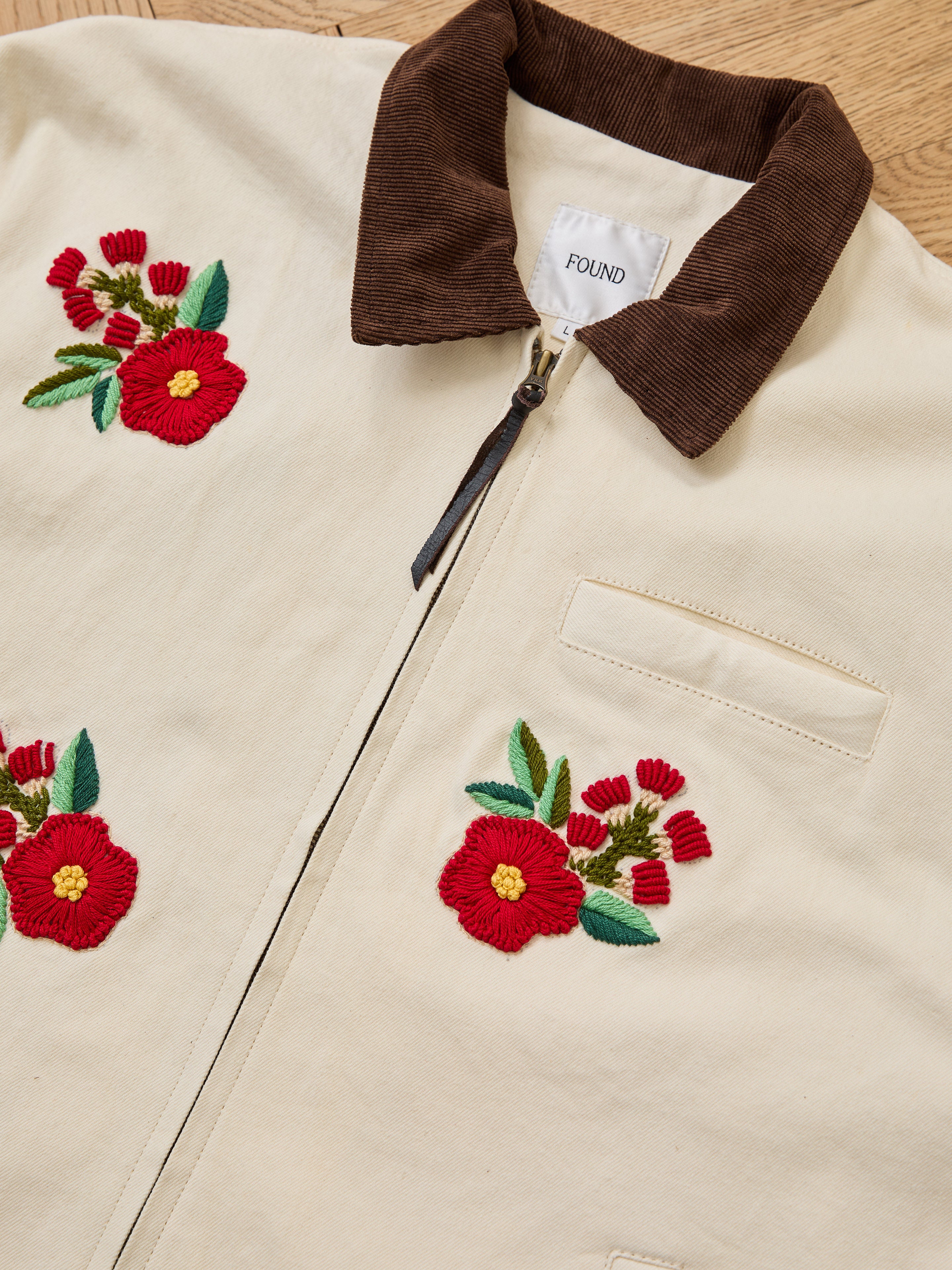 Floral Hand Embroidered Work Jacket
