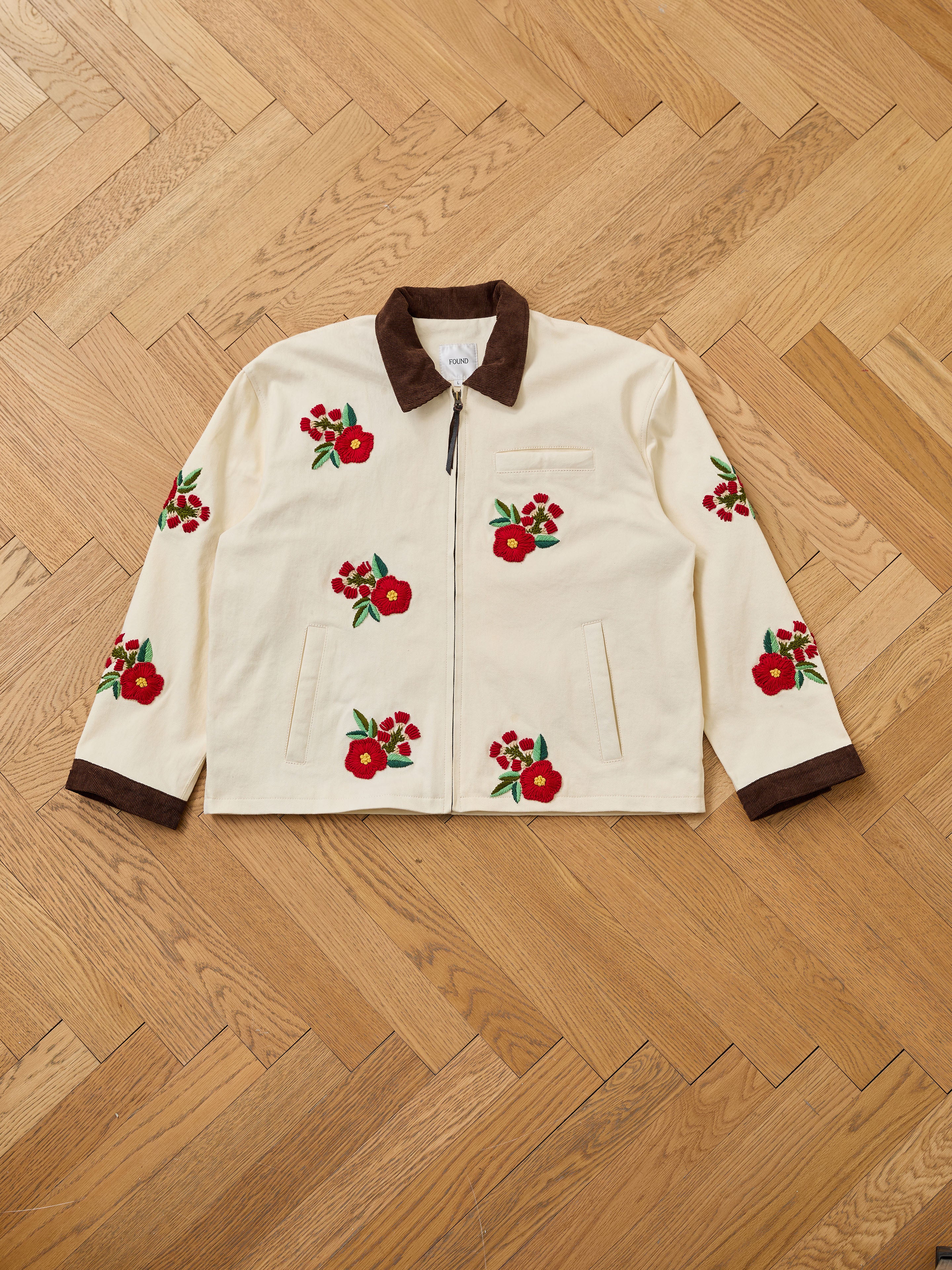 Floral Hand Embroidered Work Jacket