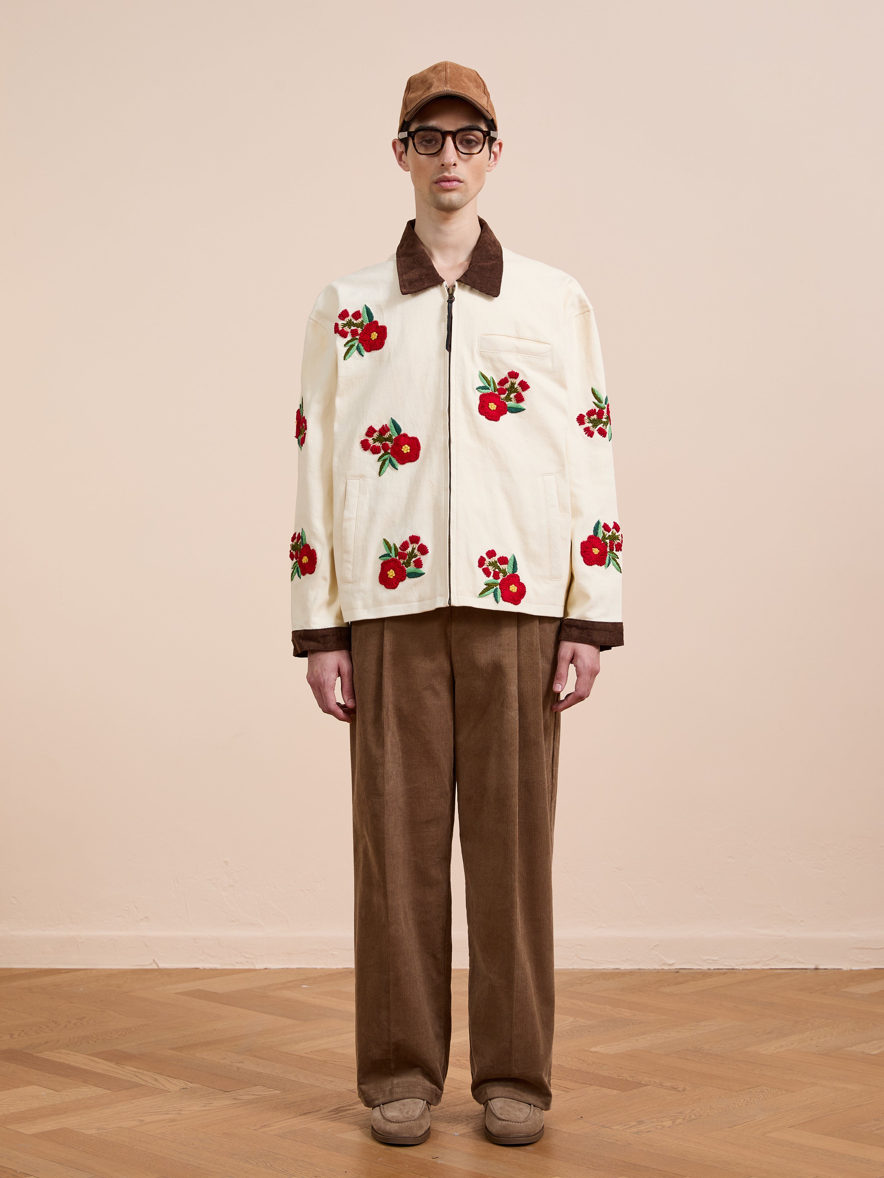 Floral Hand Embroidered Work Jacket