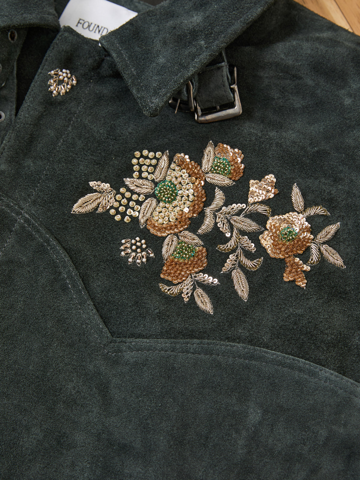 Hand Embroidered Suede M65 Jacket