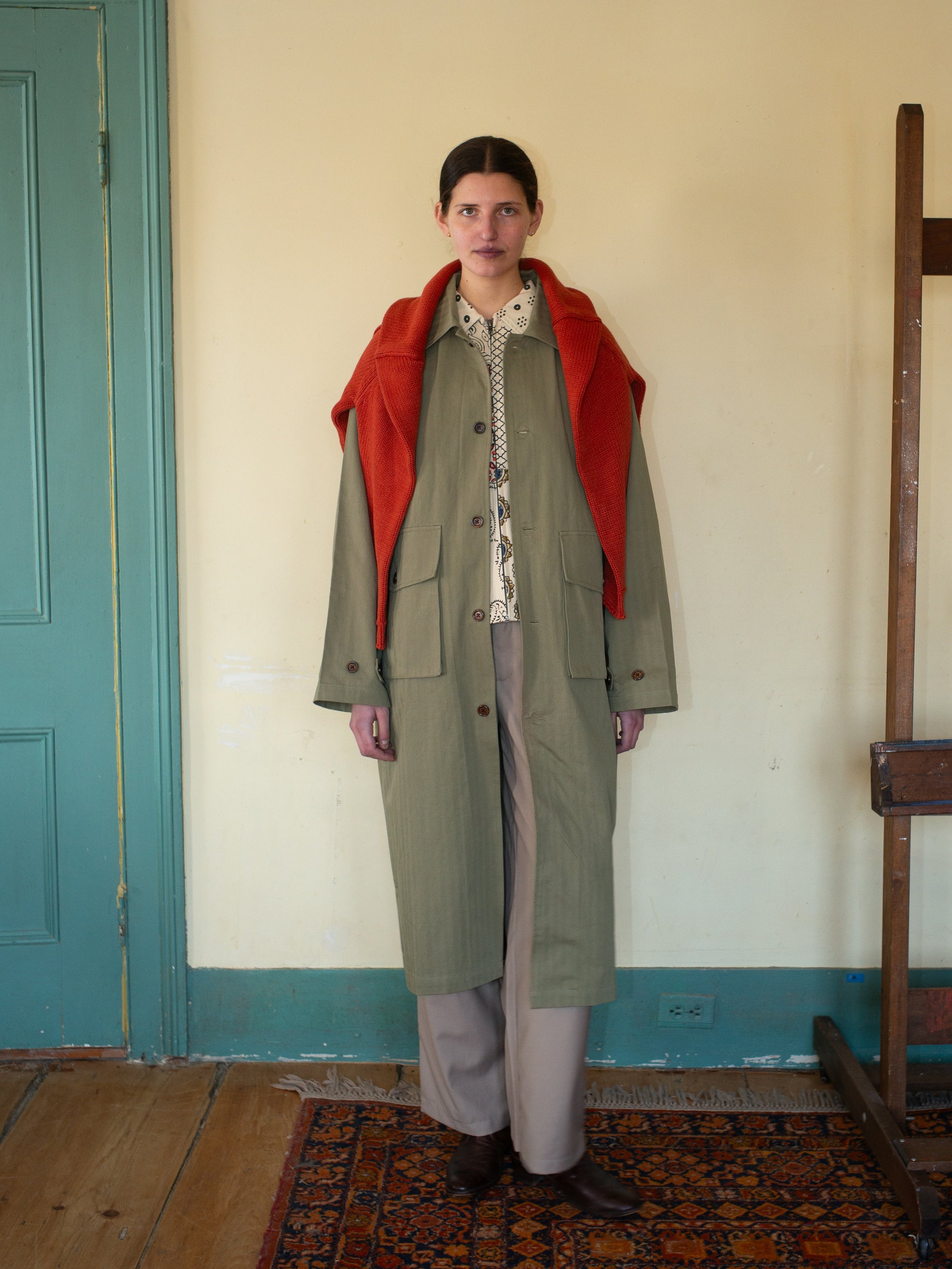 Herringbone Twill Trench Coat