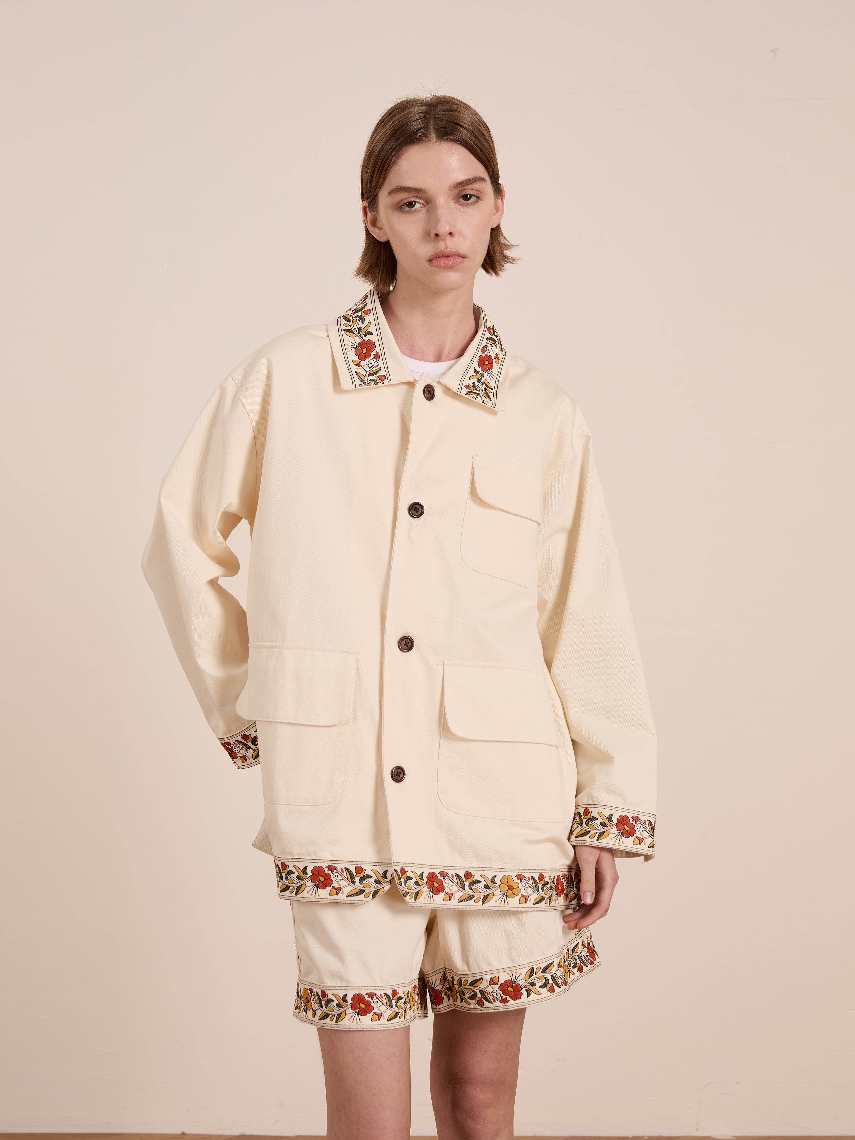 Kantha Floral Work Jacket